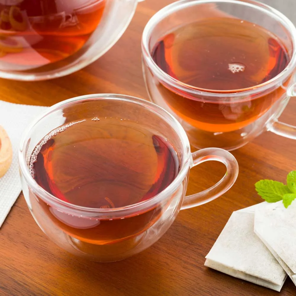 Forma 6 oz Round Glass Cafe Cup - Double Wall, with Handle - 3 1/2