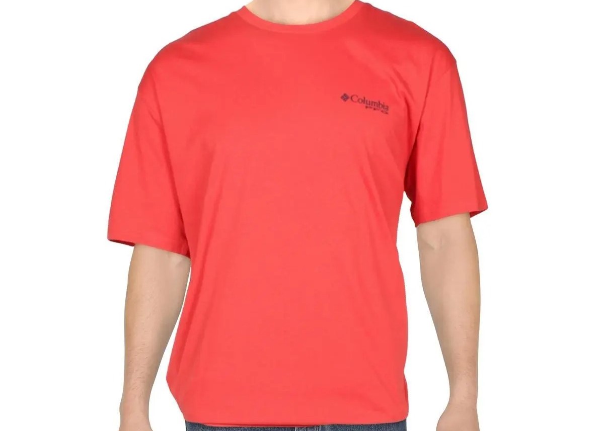 Columbia Men's Pfg Graphic T-Shirt in Sunset Red-Medium