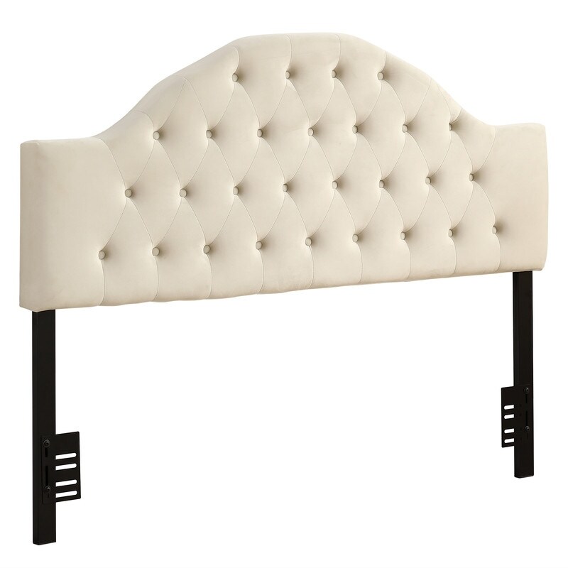 White  Iron Frame Curved Buckle Decoration European Style Soft Bag Queen Headboard