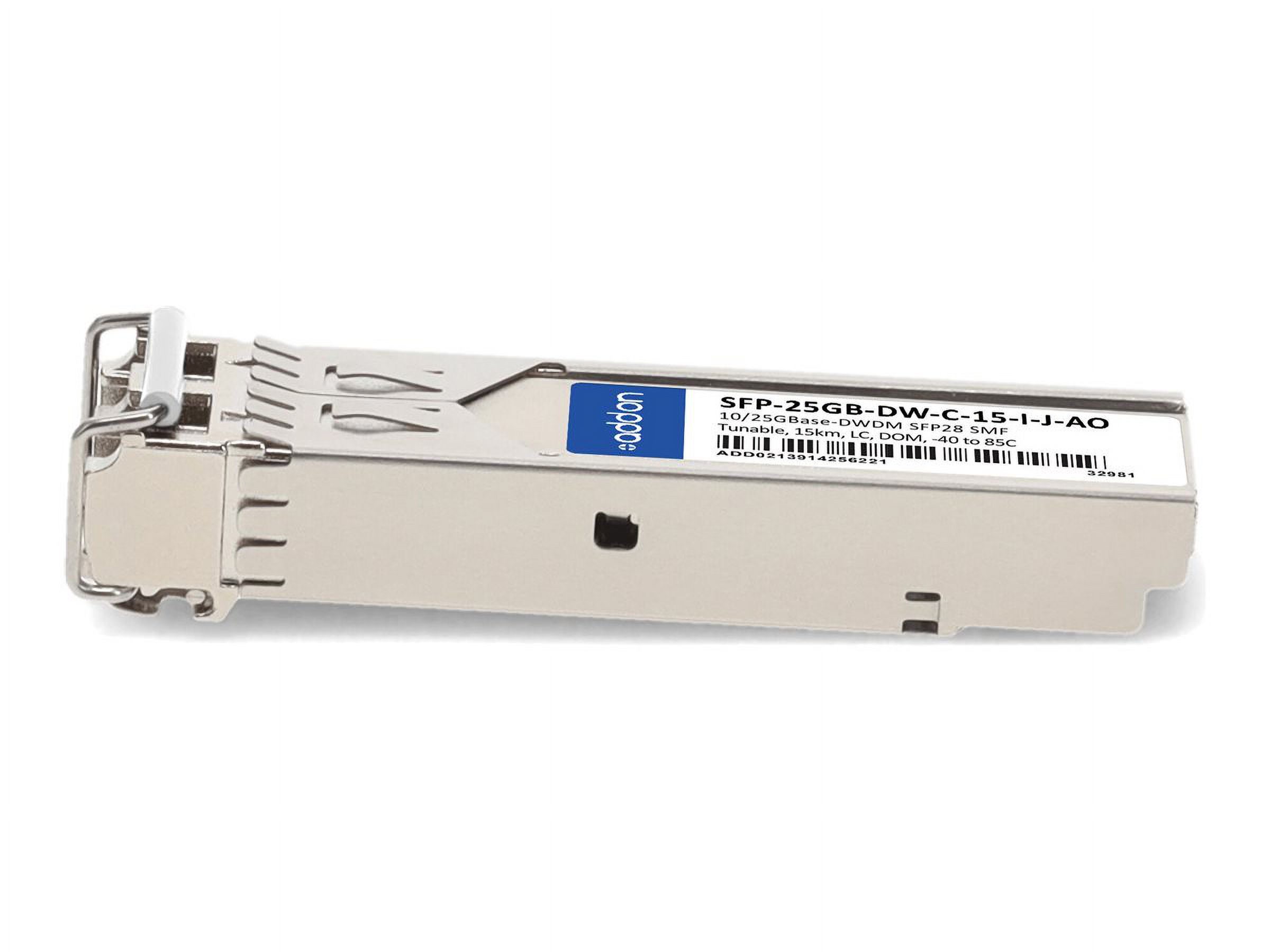 Add-On SFP-25GB-DW-C-15-I-J-AO 15km Dual-Rate 100GHz TAA 10-25GBase-DWDM SFP28 Transceiver with SMF, Tunable, LC, DOM & -40 to 85C for Juniper Networks Compatible