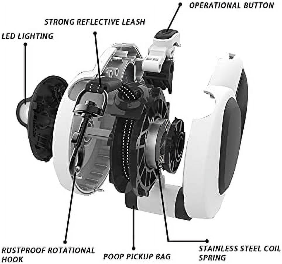 Heavy Duty Retractable Dog Leash Lightweight; 16.4ft Strong Nylon Tape Dog Leash, 360° Tangle Free