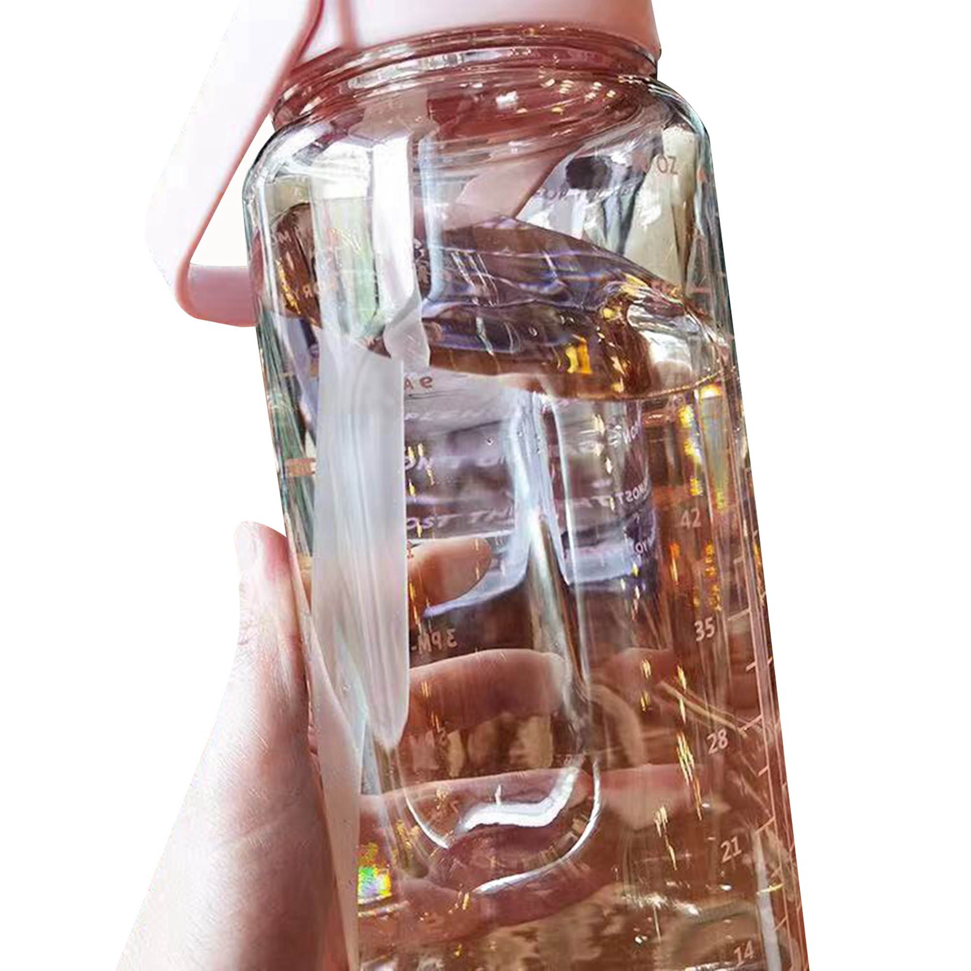 hirigin Water Cup with Silicone Straw Handle 2000ML Large Capacity Bottle