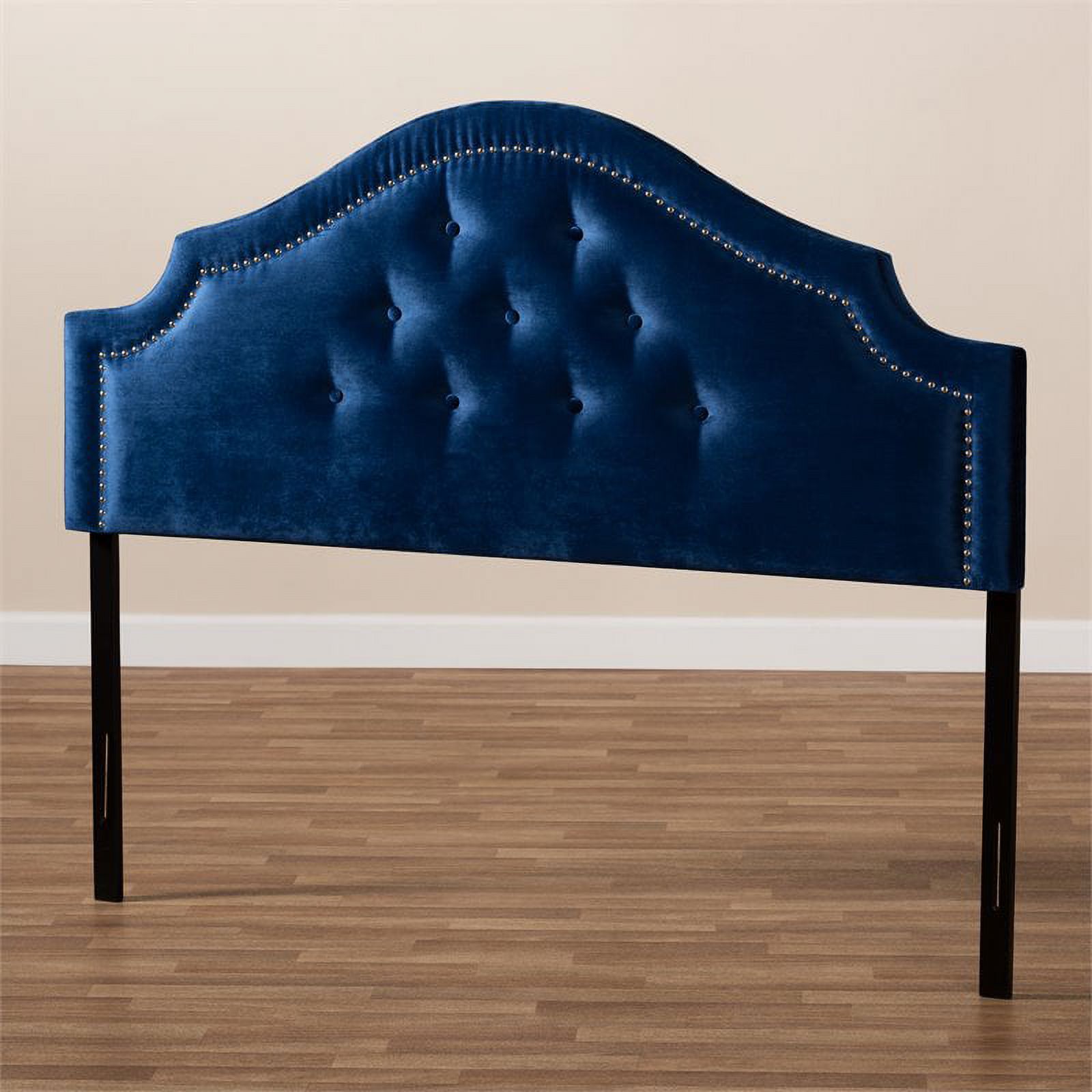 Bowery Hill Modern Velvet Tufted and Full Headboard in Royal Blue