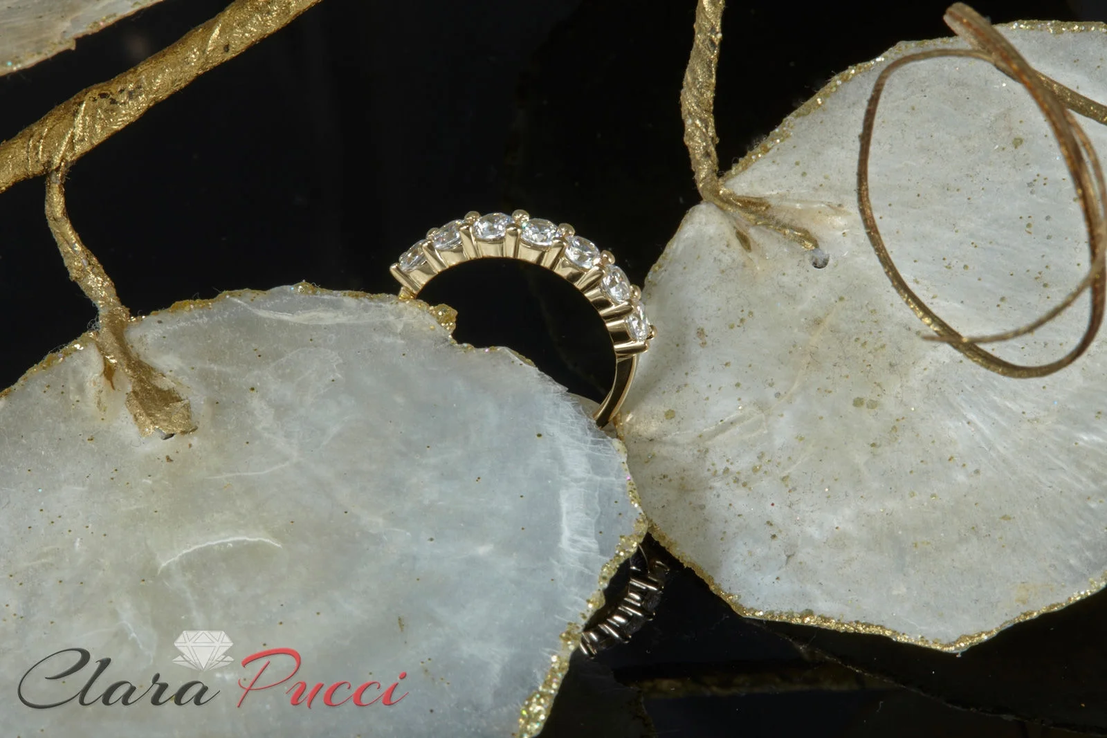 1.05 ct Brilliant Round Cut Synthetic Moissanite 18K Yellow Gold Stackable Band SZ 5.25