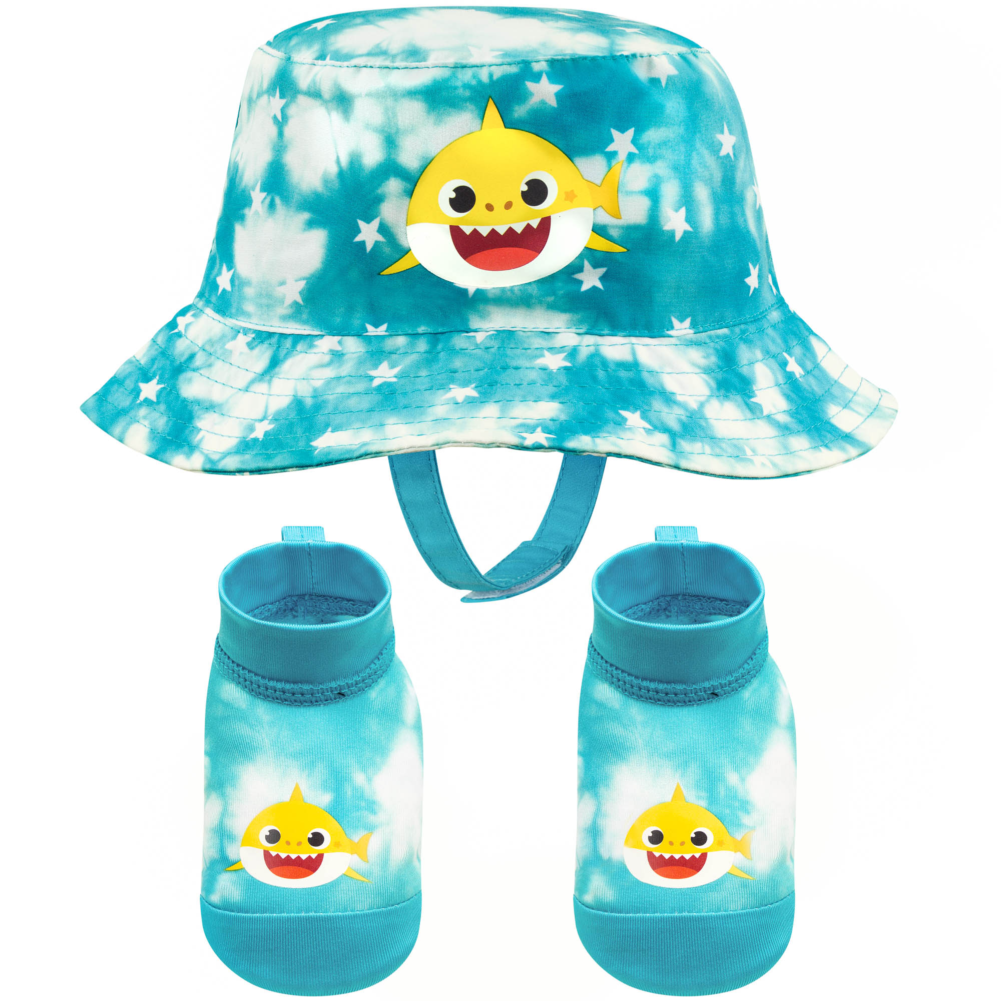 Nickelodeon Baby Shark Bucket Hat and Swim Booties Set, Sun Protection UPF 50+ - Age 0-12 Months
