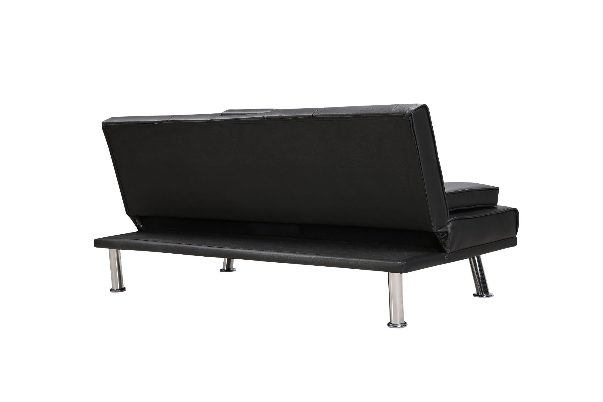 Convertible Futon Sofa Bed, Versatile Comfort - Sturdy Build Modern Faux Leather Futon Couch - Low-Maintenance Upholstery - Customizable Positions - Easy Assembly