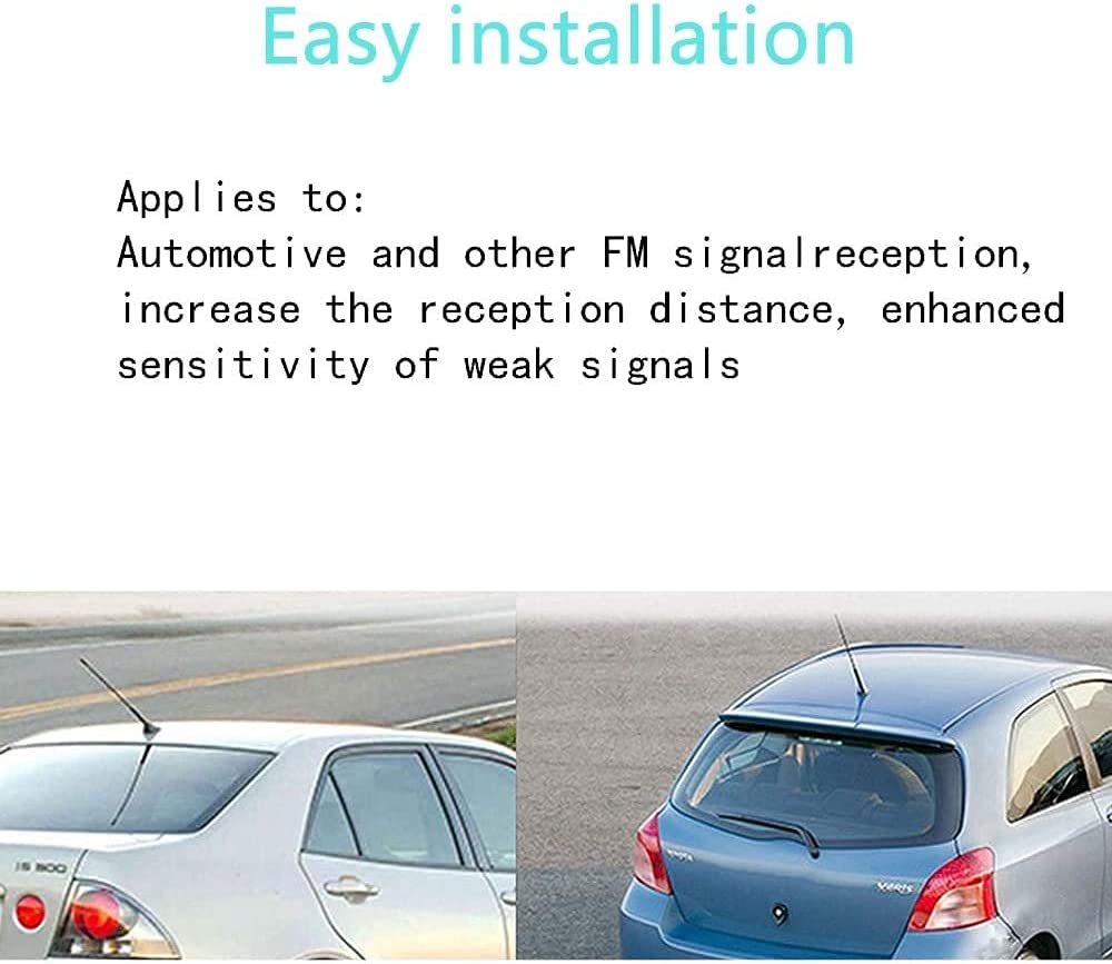 Heart Horse 9 inch Aerial Antenna Base+Whip Fit for V-W Jetta Golf- GTI Pat Beetle,Flexible Rubber Antenna Designed