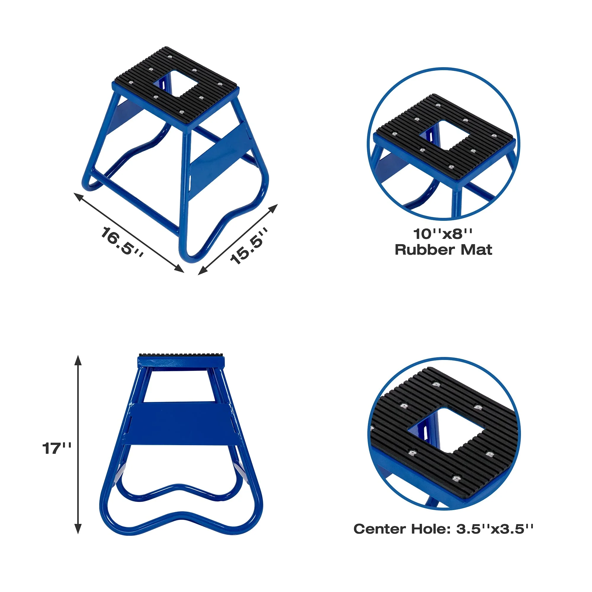 KARMAS PRODUCT Motocross Dirt Bike Stand 3.5”x3.5” Drain Hole Maintenance Lift Jack 1000 LBS Capacity