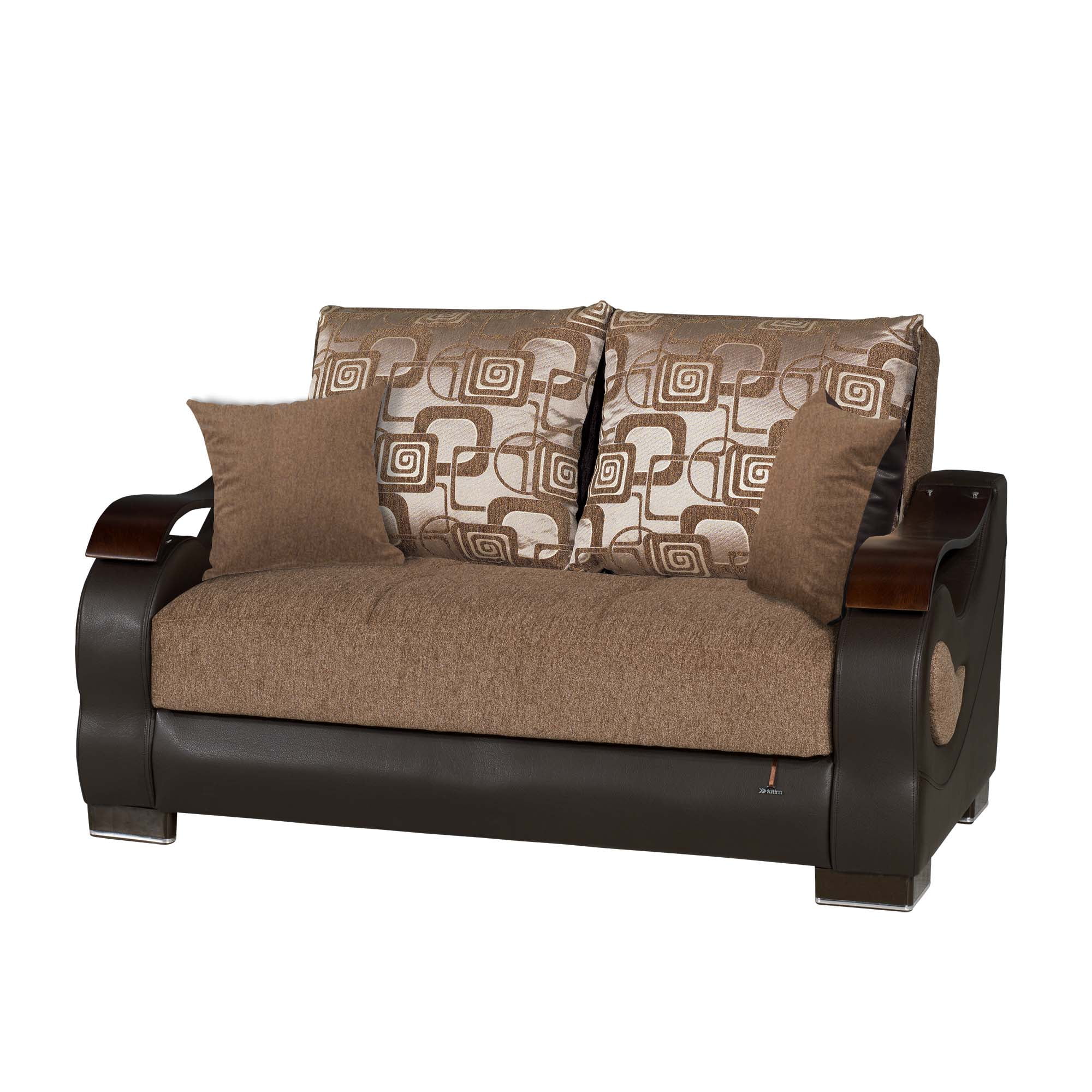 Ottomanson Metropolis Sleeper Loveseat, Brown Chenille
