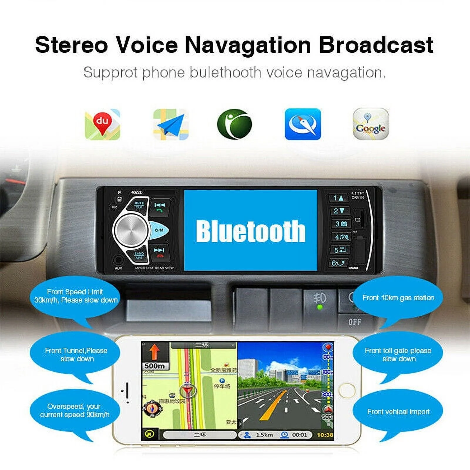 4.1 inch Car Radio Player FM Radio Music Display 1080P High Definition Display USB MP5 Player with Remote Control