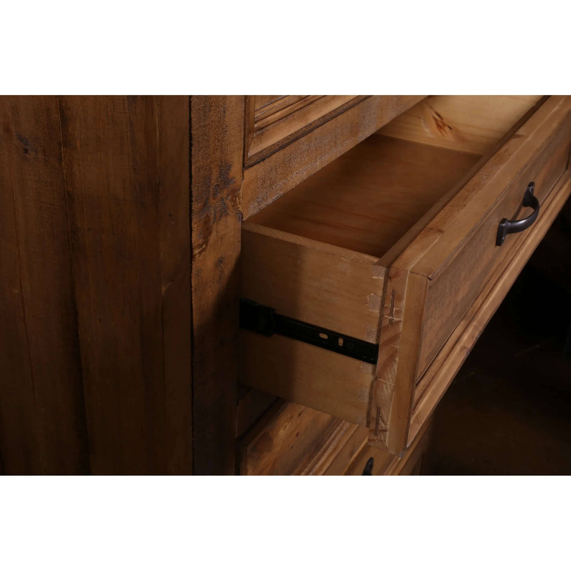 Sunset Trading Rustic City Dresser| 6 Drawers| Door| Industrial Metal Accents