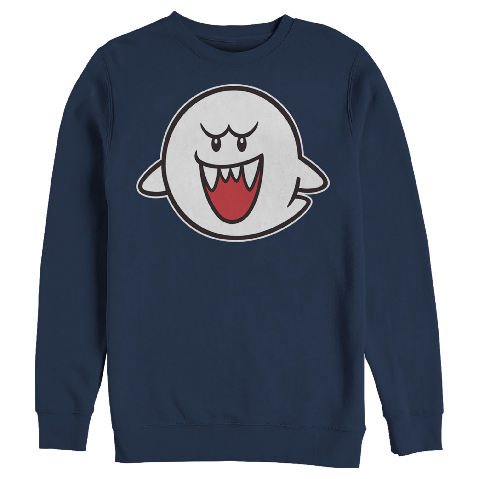 Men's Nintendo Mario Boo Ghost  Sweatshirt Navy Blue Large