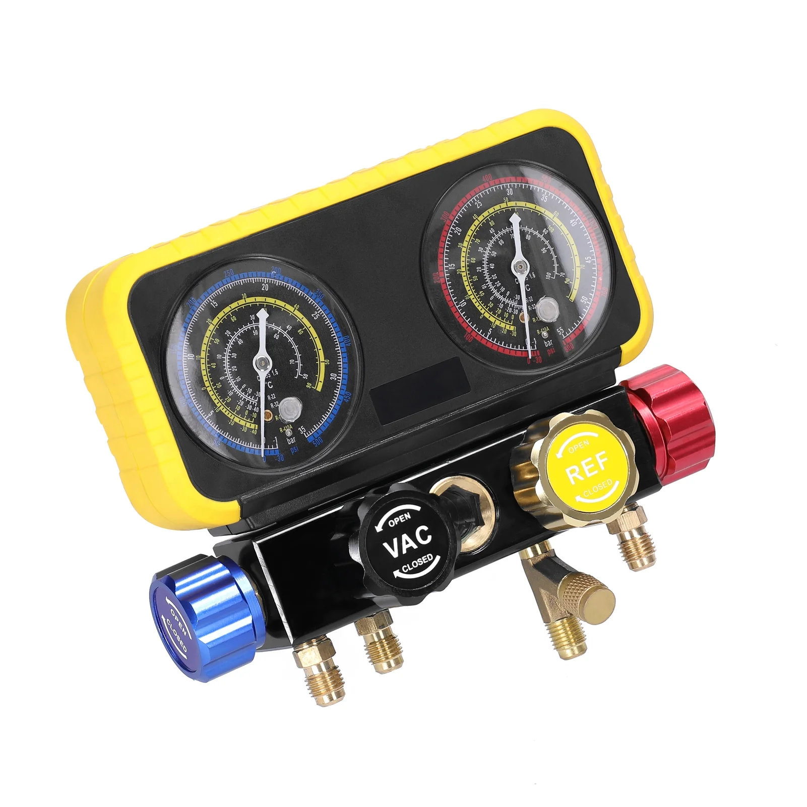Anself Dual Gauges Air Conditioner Refrigerant Refilling Set Pressure Adjustable Refrigeration Maintenance Equipment Kit Brass Connection Air-conditioner Repairing Device