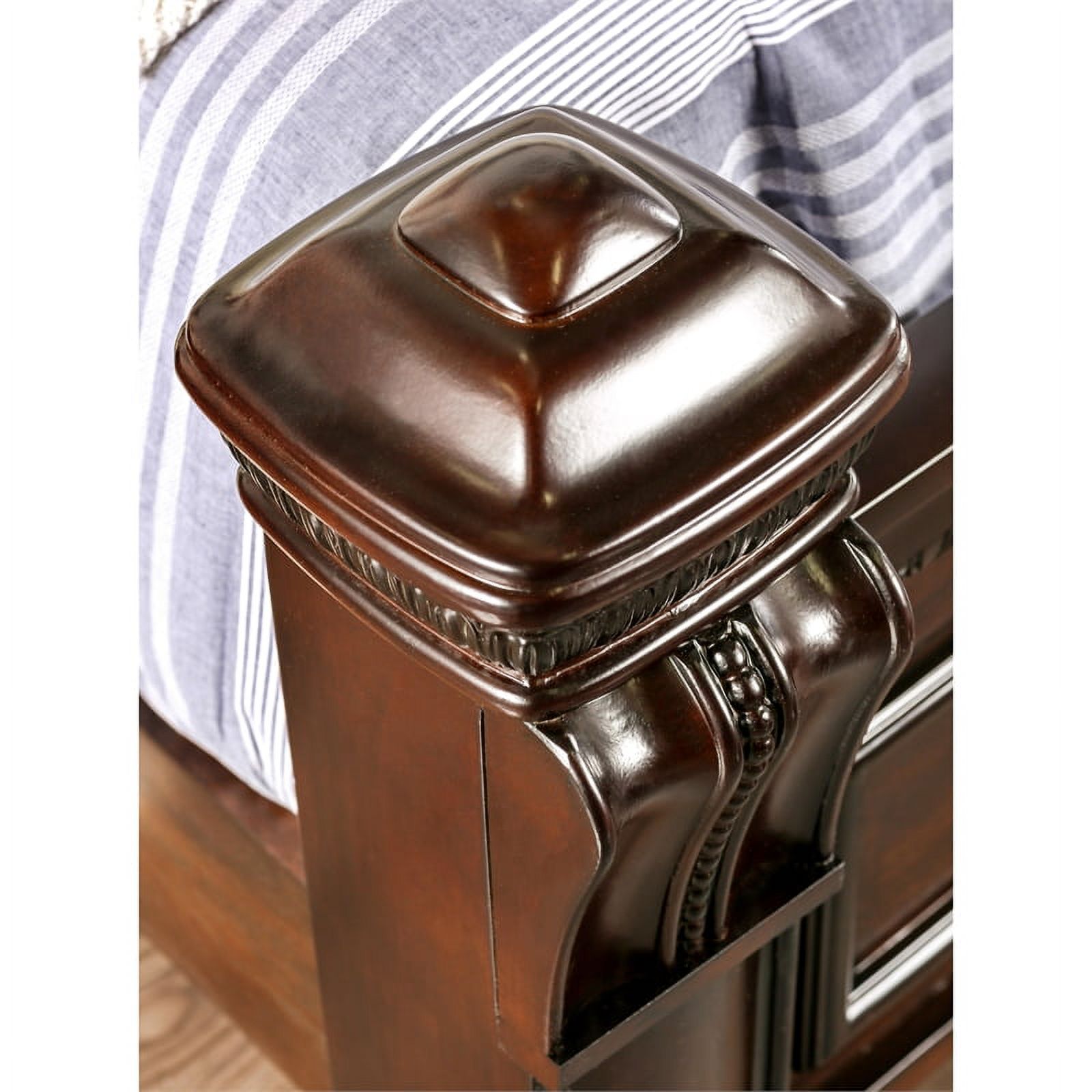 Furniture of America Oulette Transitional Wood Cal King Panel Bed in Dark Cherry