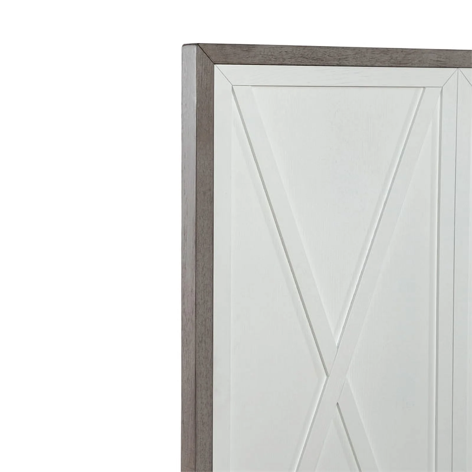 Palmetto Heights Queen Panel Bed in Shell White and Driftwood Finish