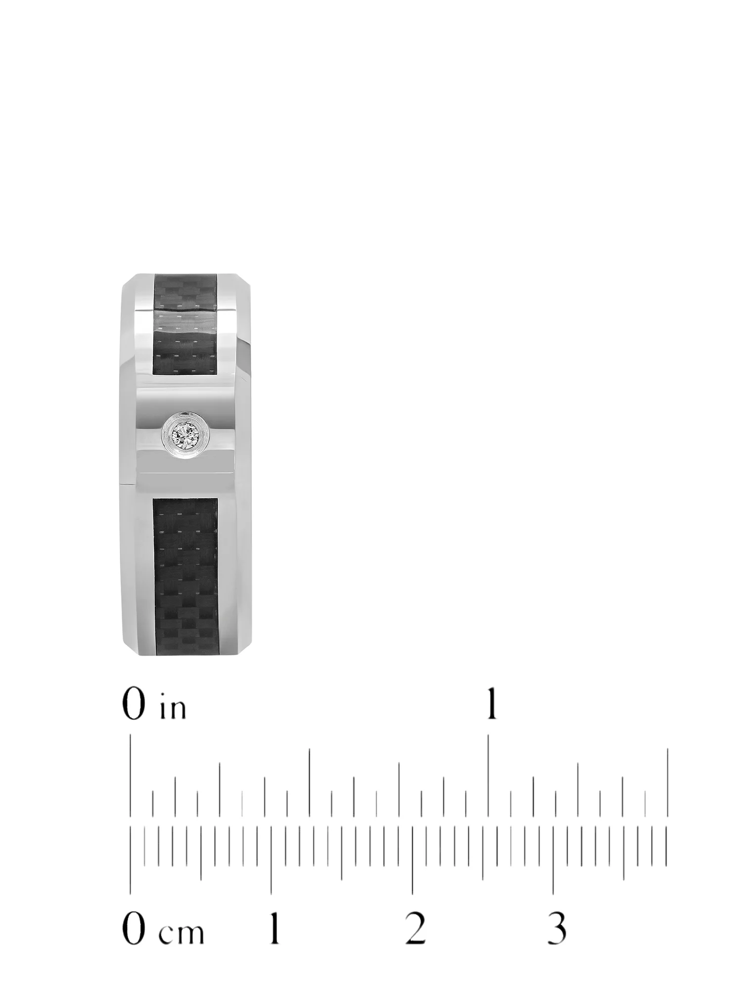 Men's Diamond Accent Ring in Tungsten with Carbon Fiber, 8mm