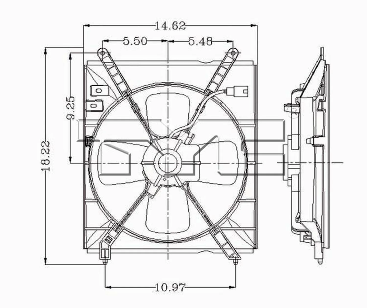 TYC 610100 A/C Condenser Fan Assembly Fits 2004 Dodge Ram 1500