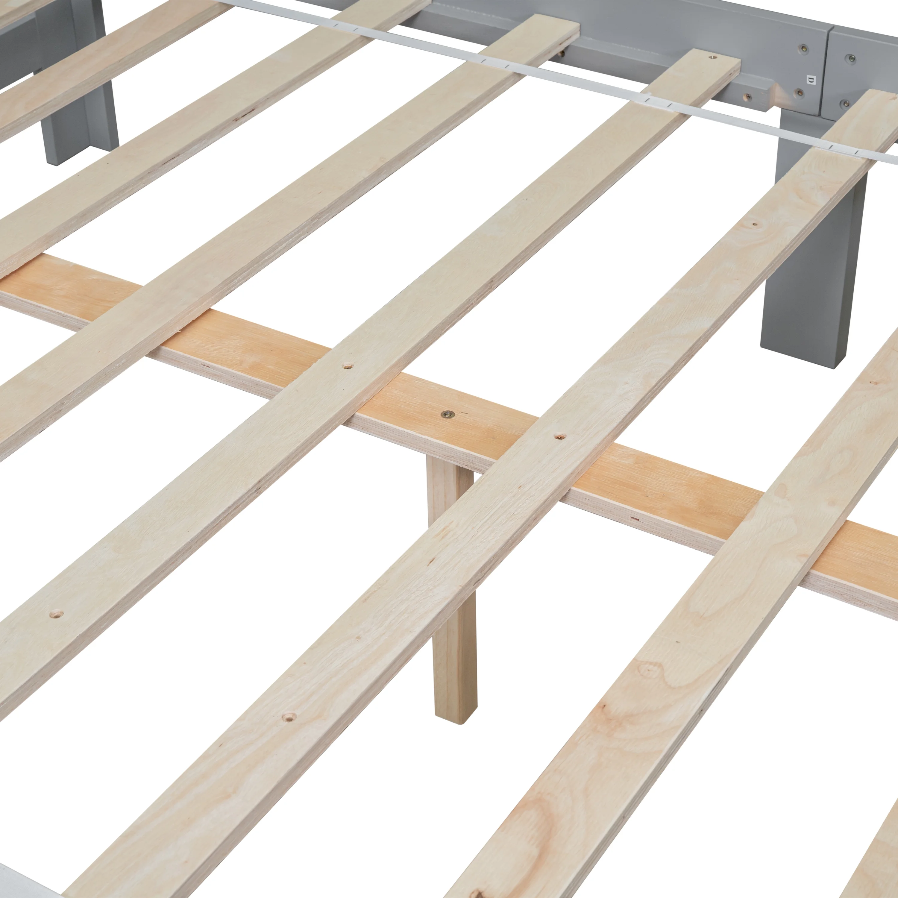 Bedside stool ,Full Bed with Footboard Bench,Grey