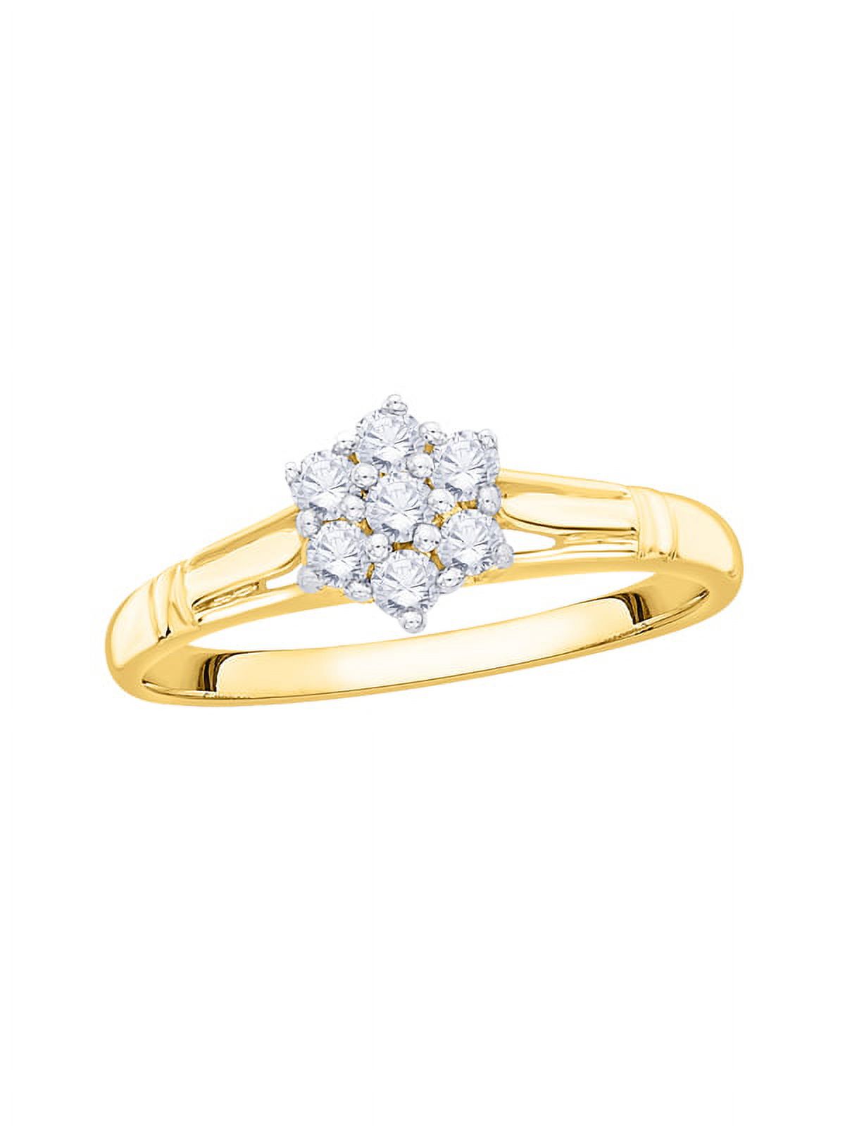 KATARINA Diamond Cluster Floral Ring in 14K Yellow Gold (1/4 cttw, I-J, I1-I2) (Size-7.5)
