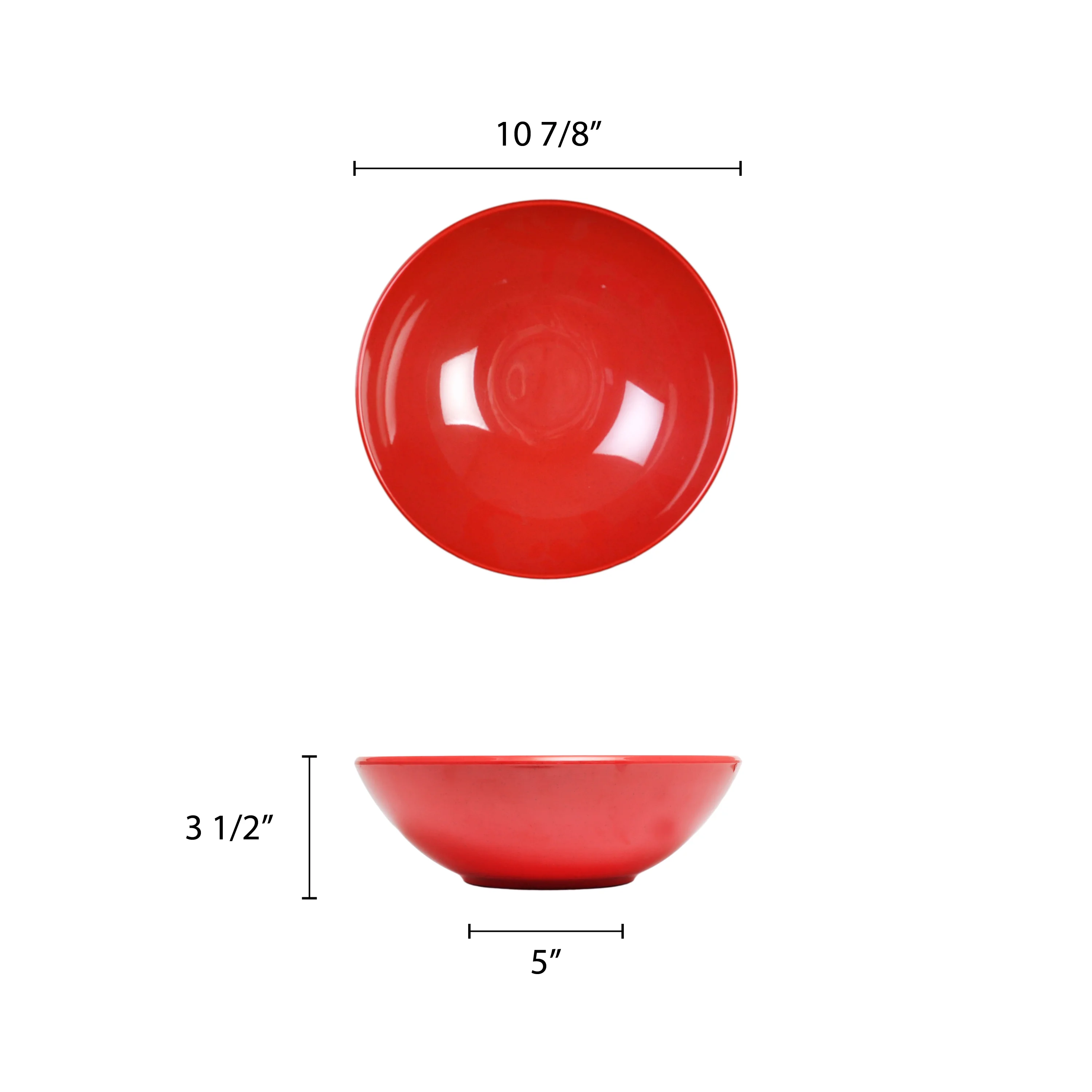 Excellante Passion Red Melamine Dinnerware Collection 10.75 X 10.75 Inch Bowl, 3.50 Inch Deep - 92 Oz, Comes in Each