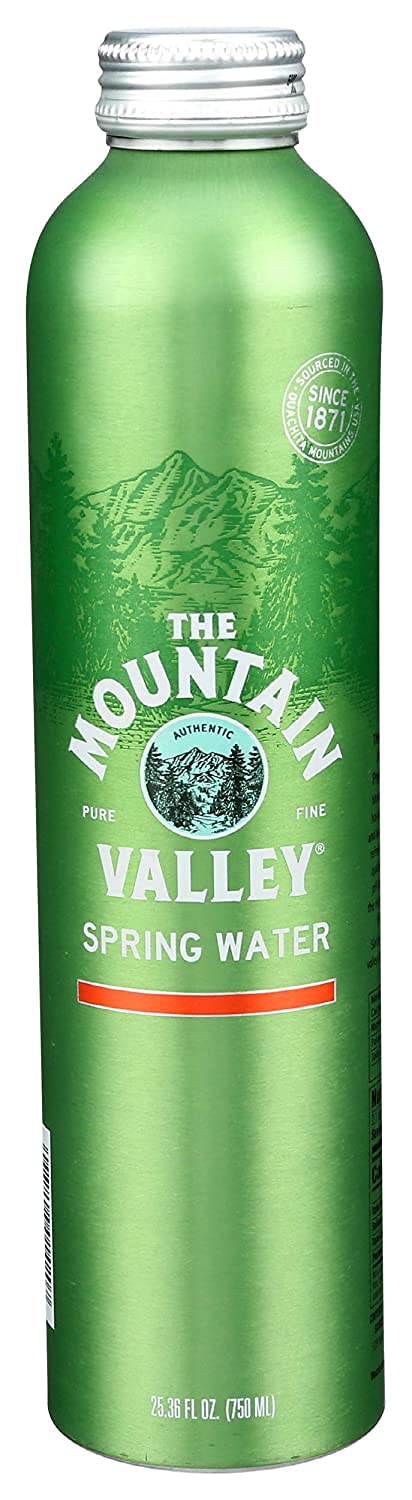 Mountain Valley, Spring Water, Aluminum Bottle, 25.36 ounces, 750ml (Pack of 12)