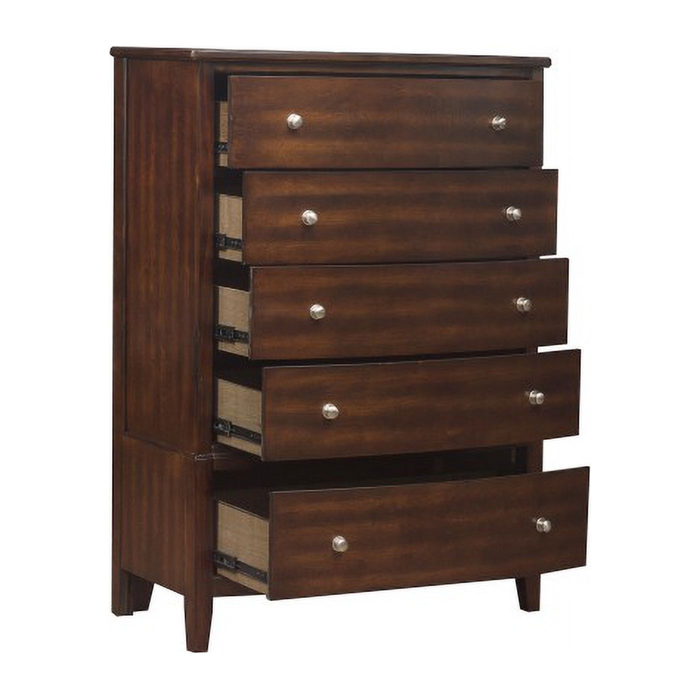 Home Elegance Cherry Wood Chest with Nickel Drawer Front