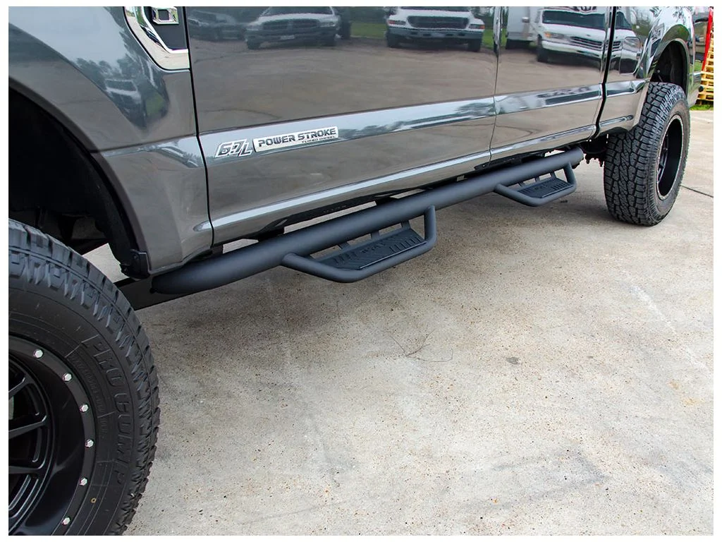 N-Fab by RealTruck Podium Lg Steps | Textured Black, Wheel-To-Wheel | Hpd1573Qc-Tx | Compatible with 2015.5-2018 Dodge Ram 1500 (Classic Model Only) Quad Cab All Beds, SRW Gas