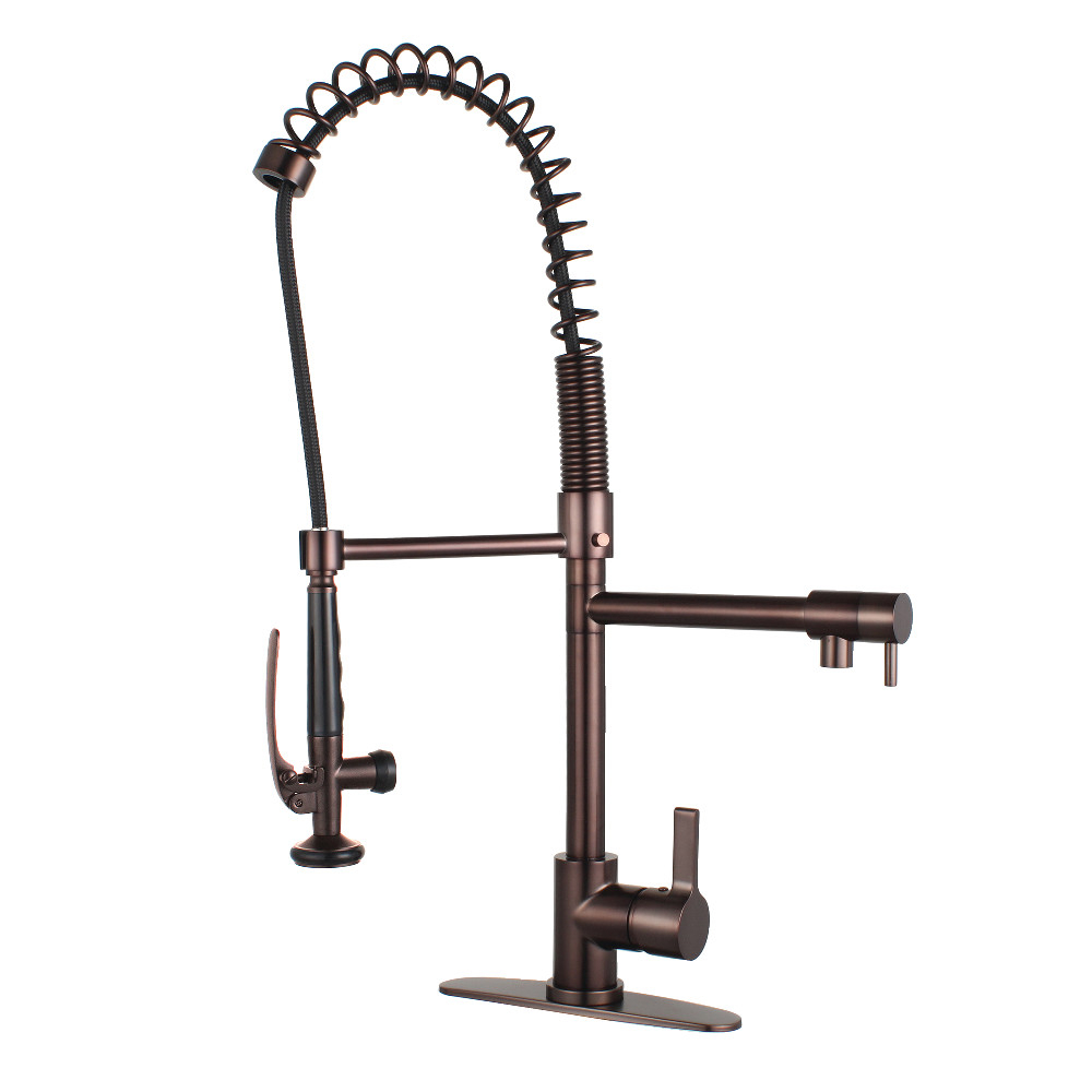 Gourmetier LS8505CTL Continental Single-Handle Pre-Rinse Kitchen Faucet, Oil Rubbed Bronze - 8 x 9.81 x 28.25 in.