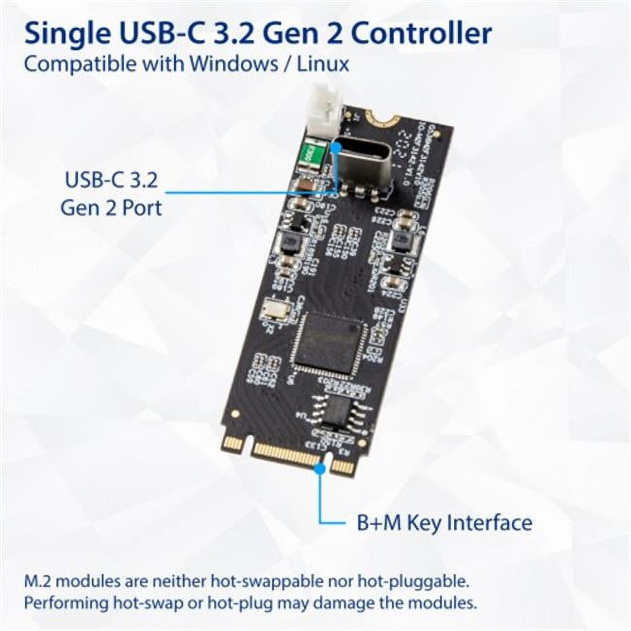 IOCrest USB 3.1 Gen 2 (10 Gbps) 1-Port Type-C M.2 22x60 BM key Controller Card