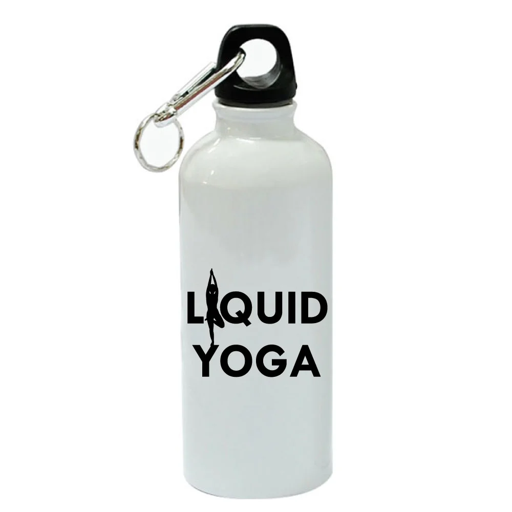 Liquid Yoga White Aluminum Sports 20 oz Water Bottle