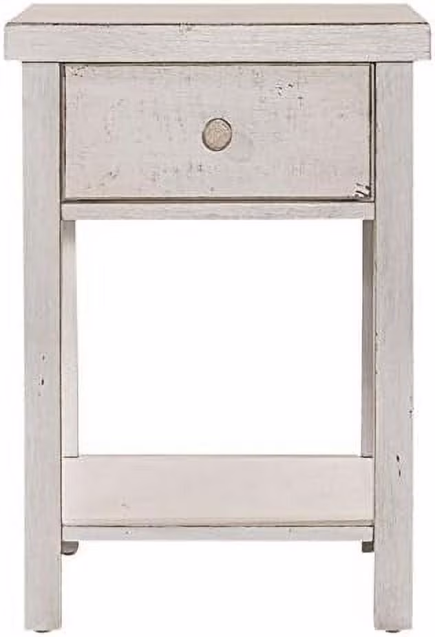 RUNFAYBIU Modern Farmhouse White Drawer Chair