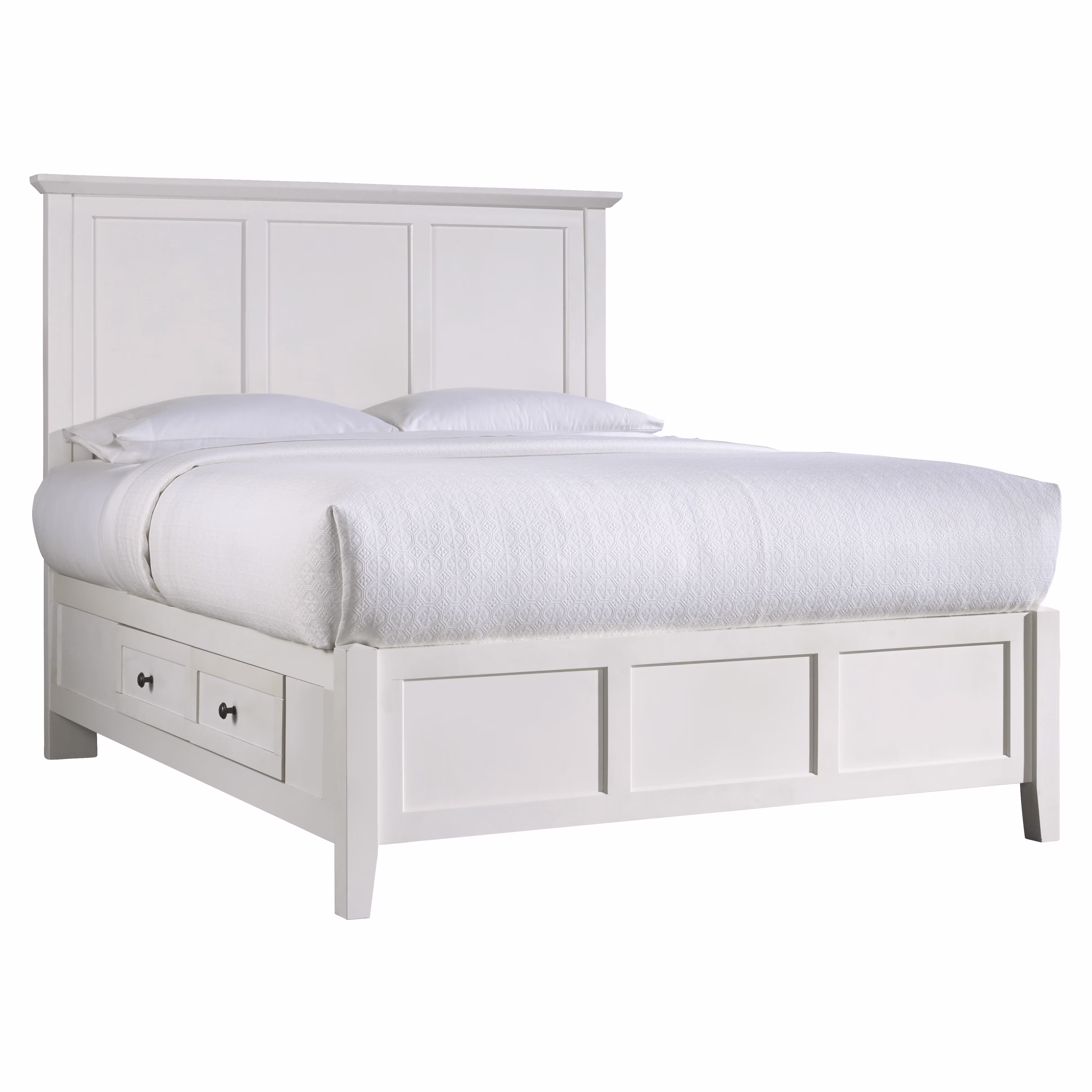 Pantego Shaker Cal King Storage Bed in White Mahogany