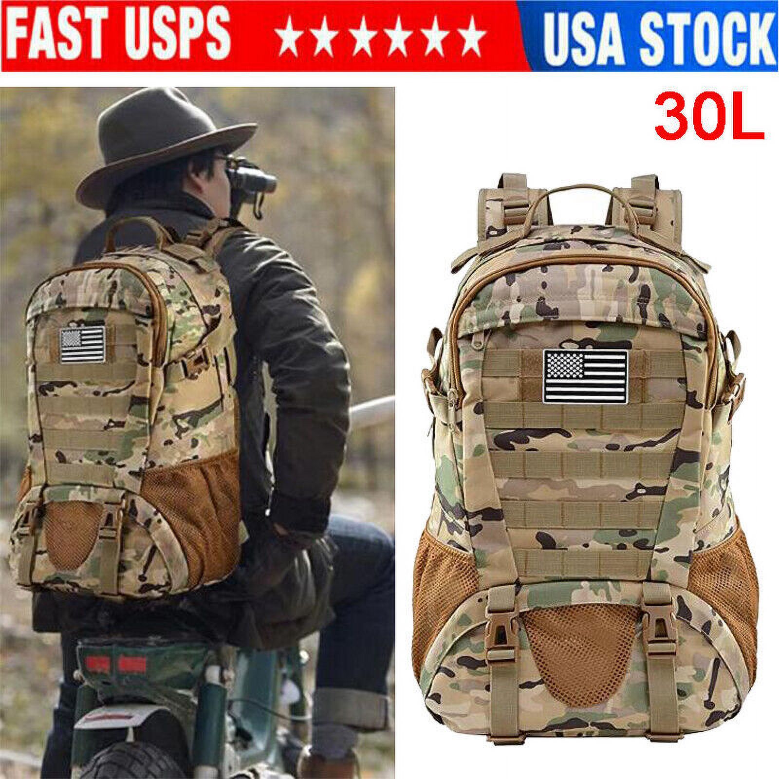 30L Military Tactical Backpack Rucksack Travel Bag for Camping Hiking Outdoor US