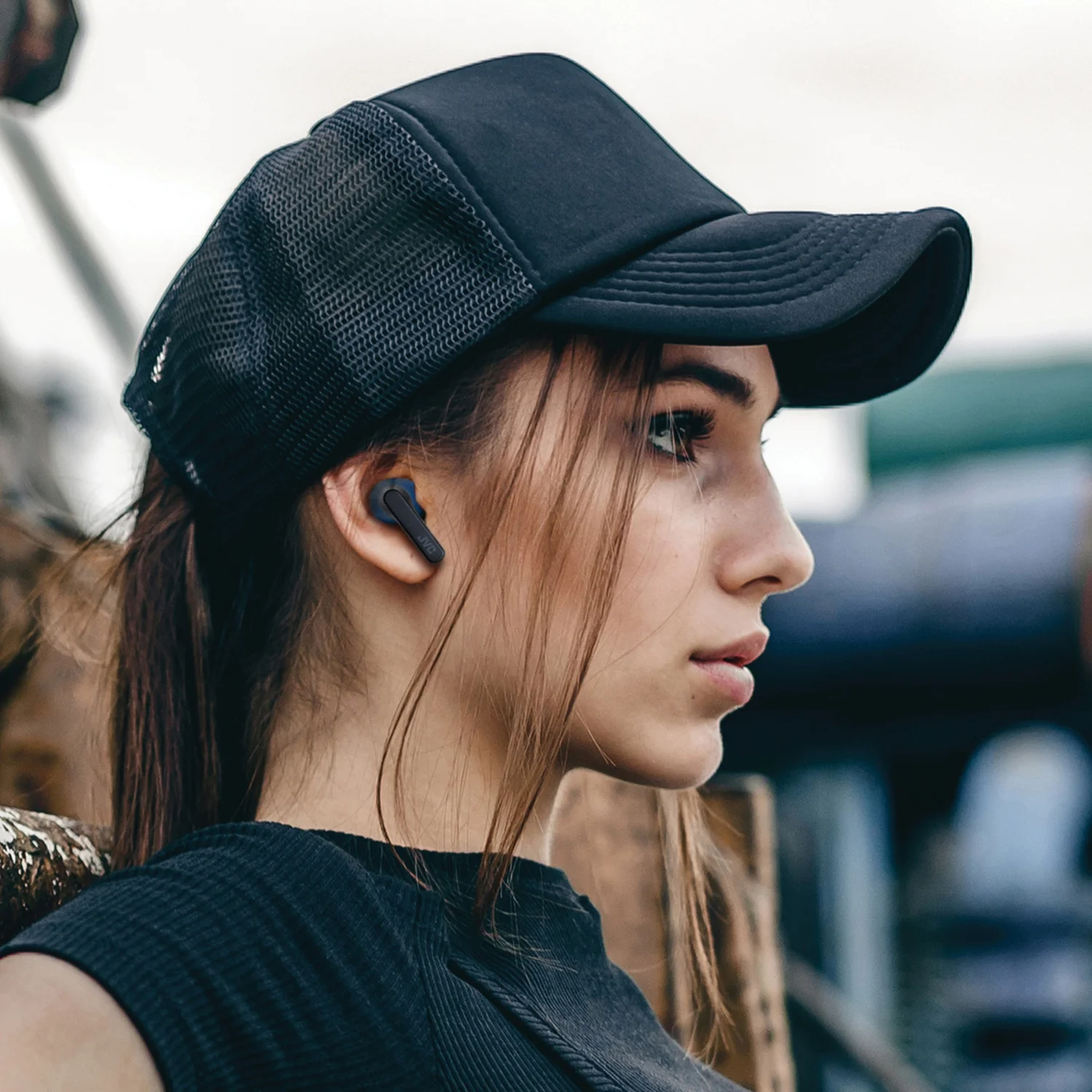 JVC HAA9TA RIPTIDZ Bluetooth Earbuds, True Wireless with Charging Case (Navy)