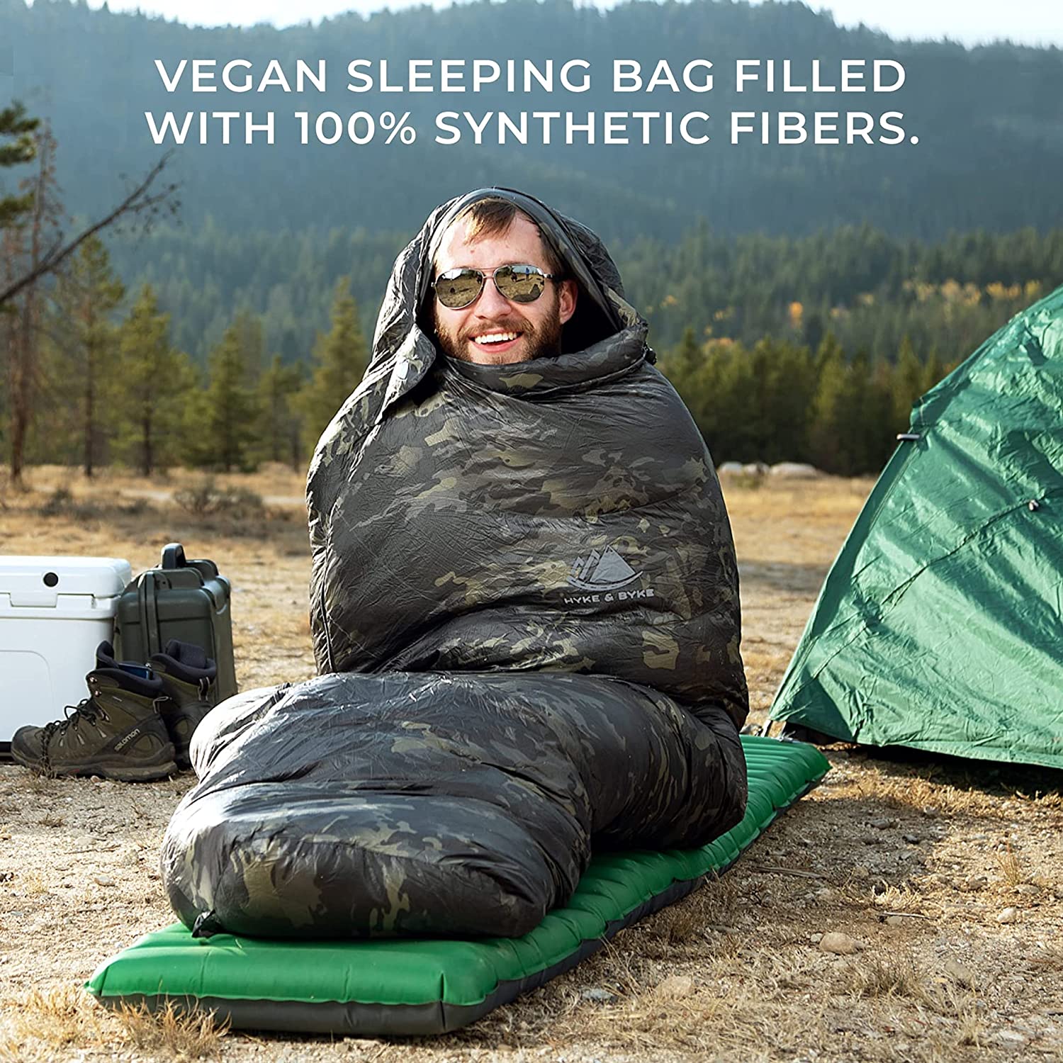 NANYUN Katahdin Ranger 0 F Hiking & Backpacking Sleeping Bag - 4 Season, 625FP Ultralight Sleeping Bag - Water Resistant - Night Camo - Regular