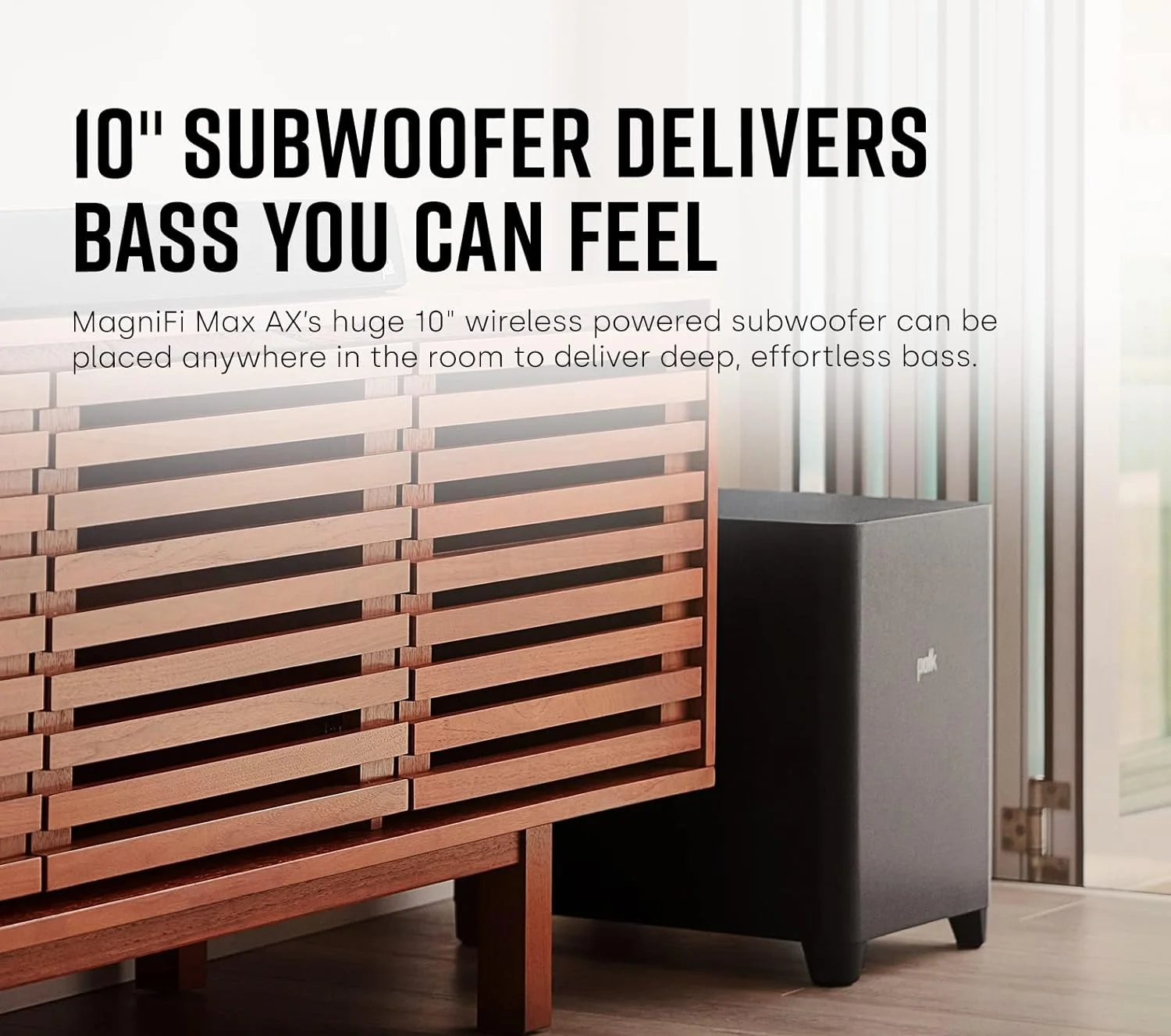 Open Box Polk Audio MagniFi Max AX 5.1.2-Channel Dolby Atmos Soundbar System - BLACK