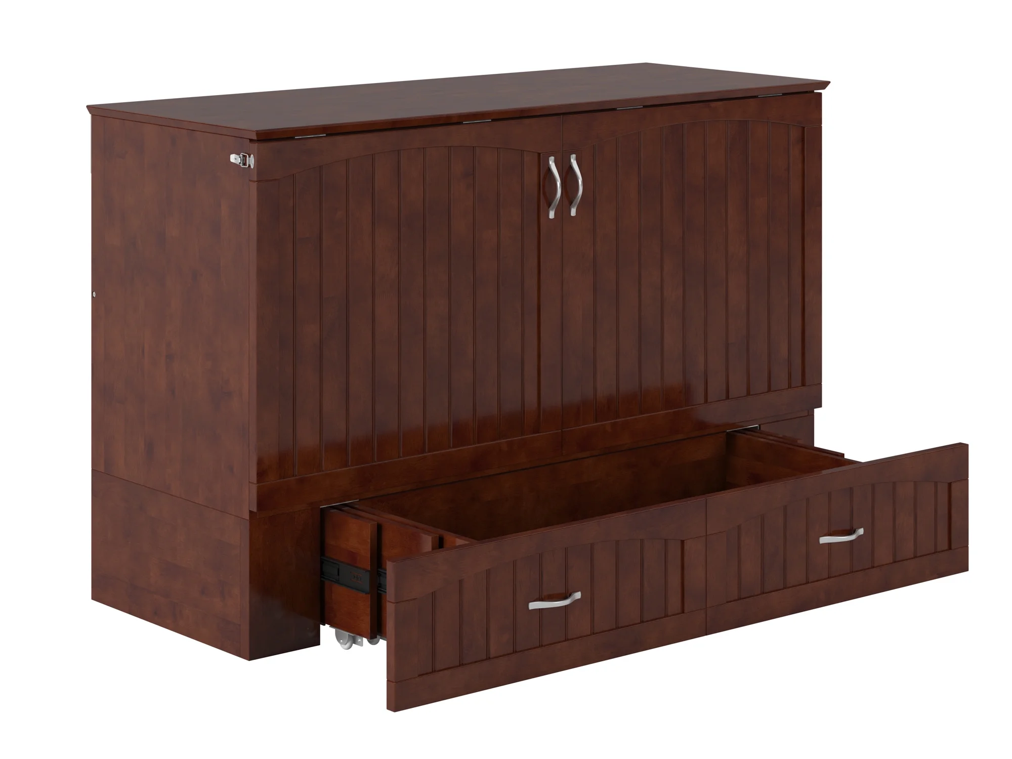 Southampton Murphy Bed Chest Queen Walnut with Charging Station