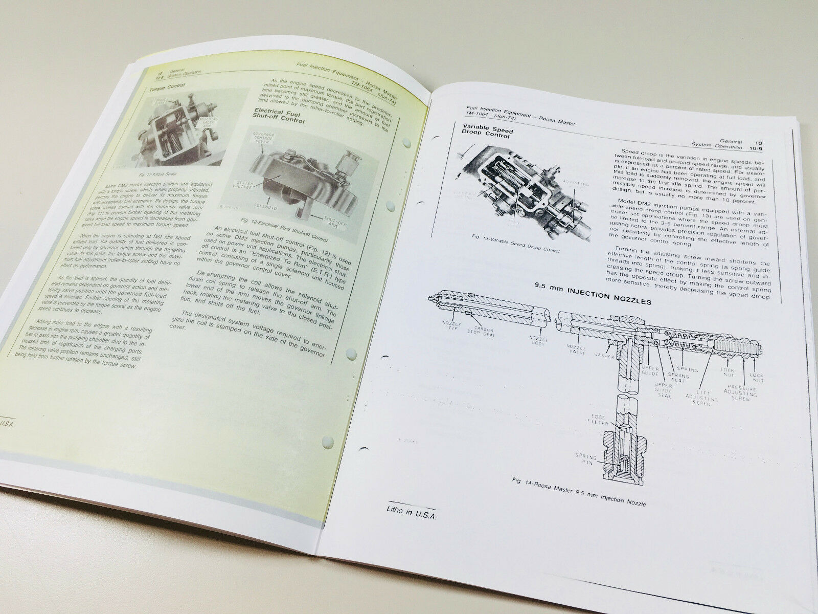 Fuel Injection Roosa Master Dm2 Pump Tech Service Manual John Deere 6404D Engine