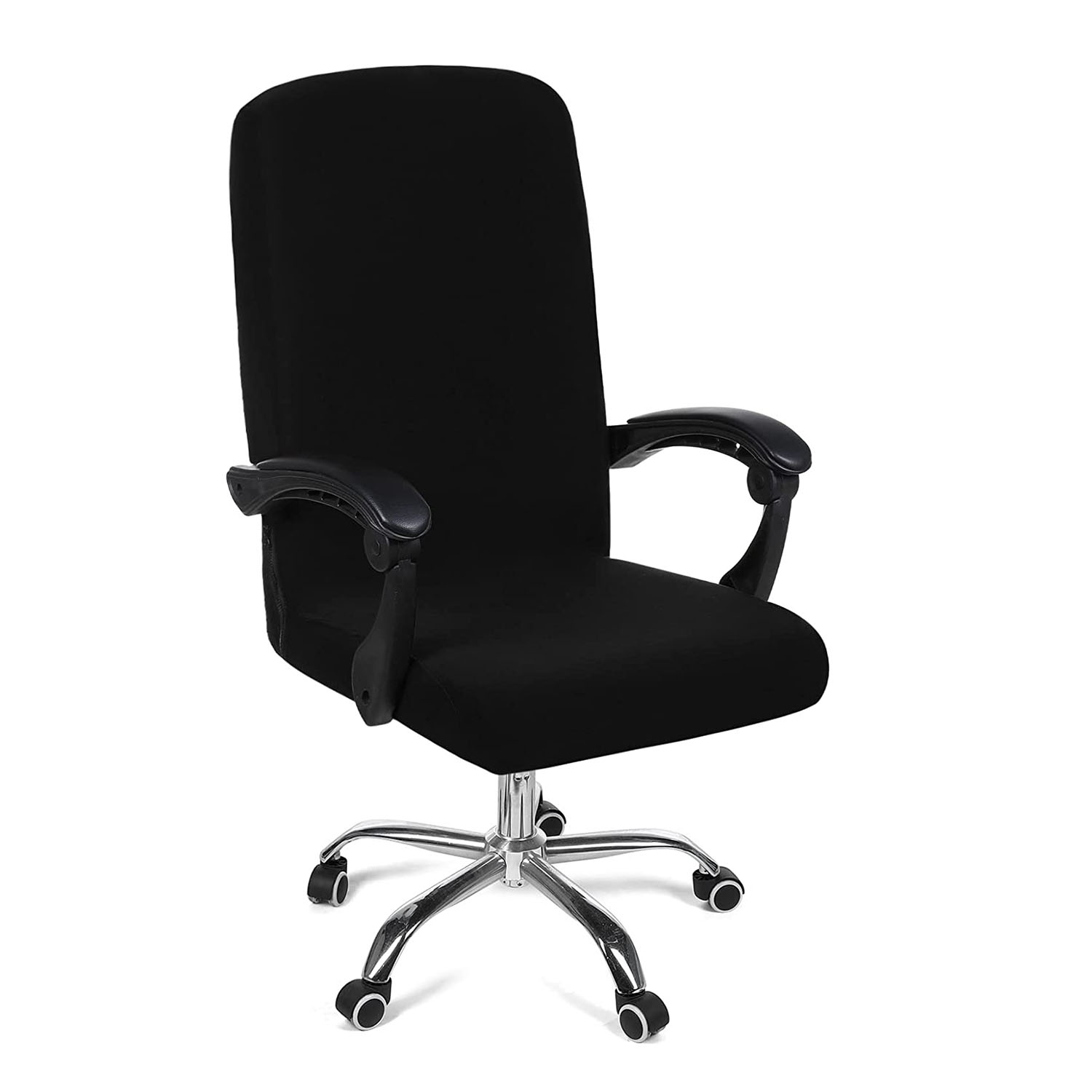 Stretch Printed Computer Office Chair Covers, Soft Fit Universal Desk Rotating Chair Slipcovers, Removable Washable Anti-Dust Spandex Chair Protector Cover with Zipper