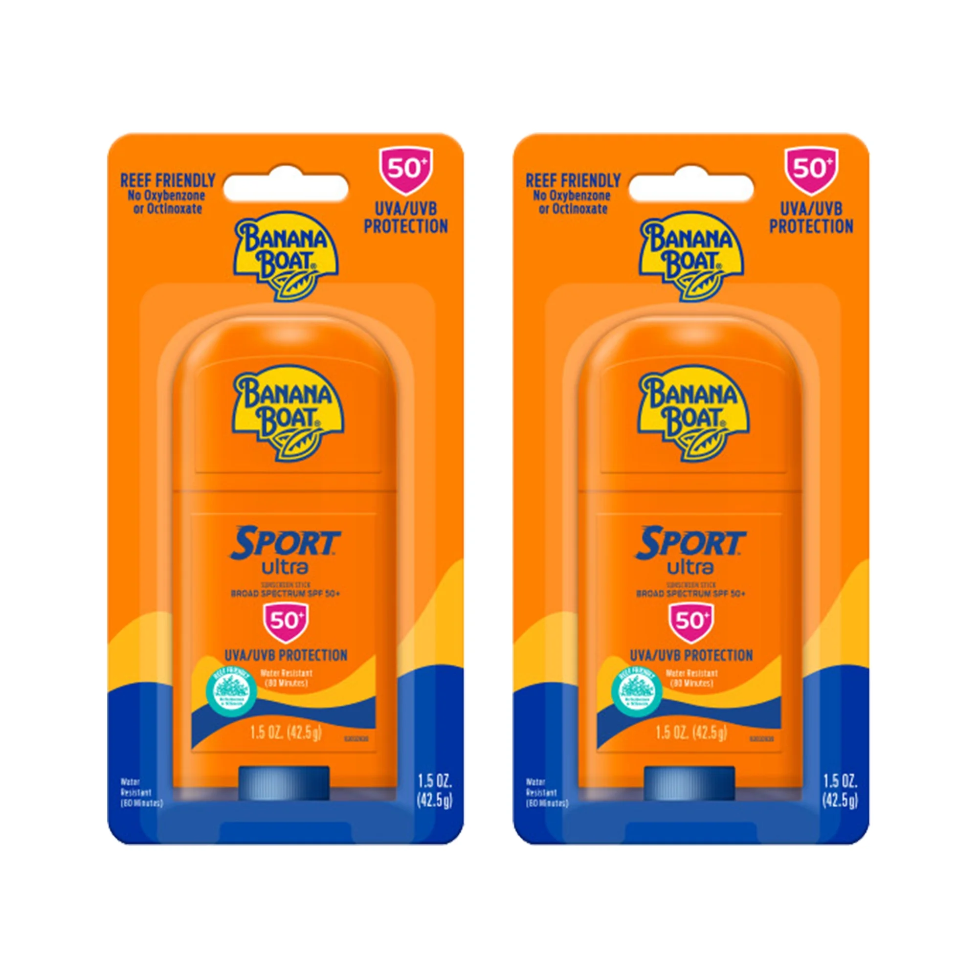 Banana Boat Ultra Sport Sunscreen Stick SPF 50+, 1.5 oz (Pack of 2)