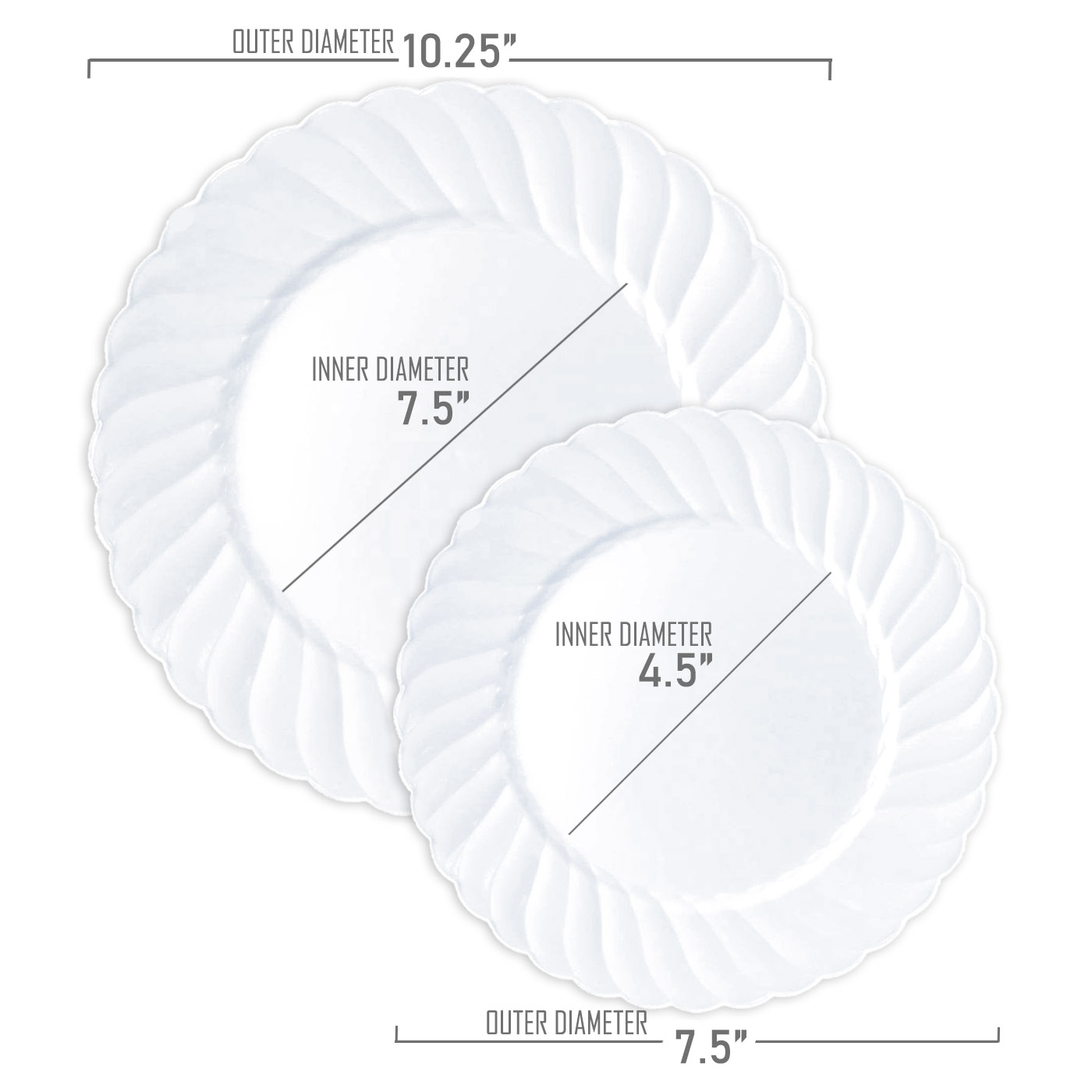 Smarty White Classic Flair Disposable Plastic Wedding Value Set (36 Guests)