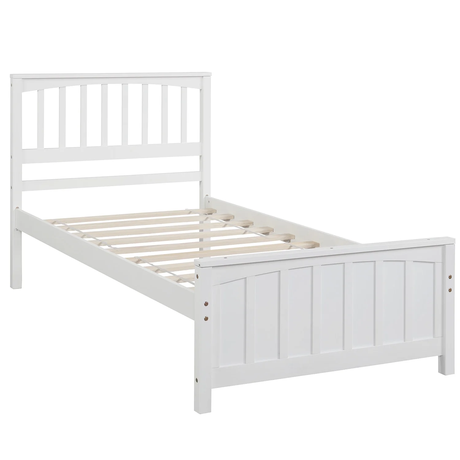 CoSoTower Wood Platform Bed Twin Size Platform Bed, White