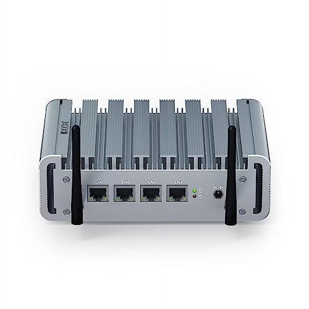 VENOEN Fanless Firewall Micro Appliance Mini PC Router, 11th gen Celeron N5105, 4 2.5Gbe i225 LAN, 4GB DDR4 RAM 128GB SSD, SATA HDD, HD-MI, VGA, WiFi, Small Form Computer, Windows 10/Linux