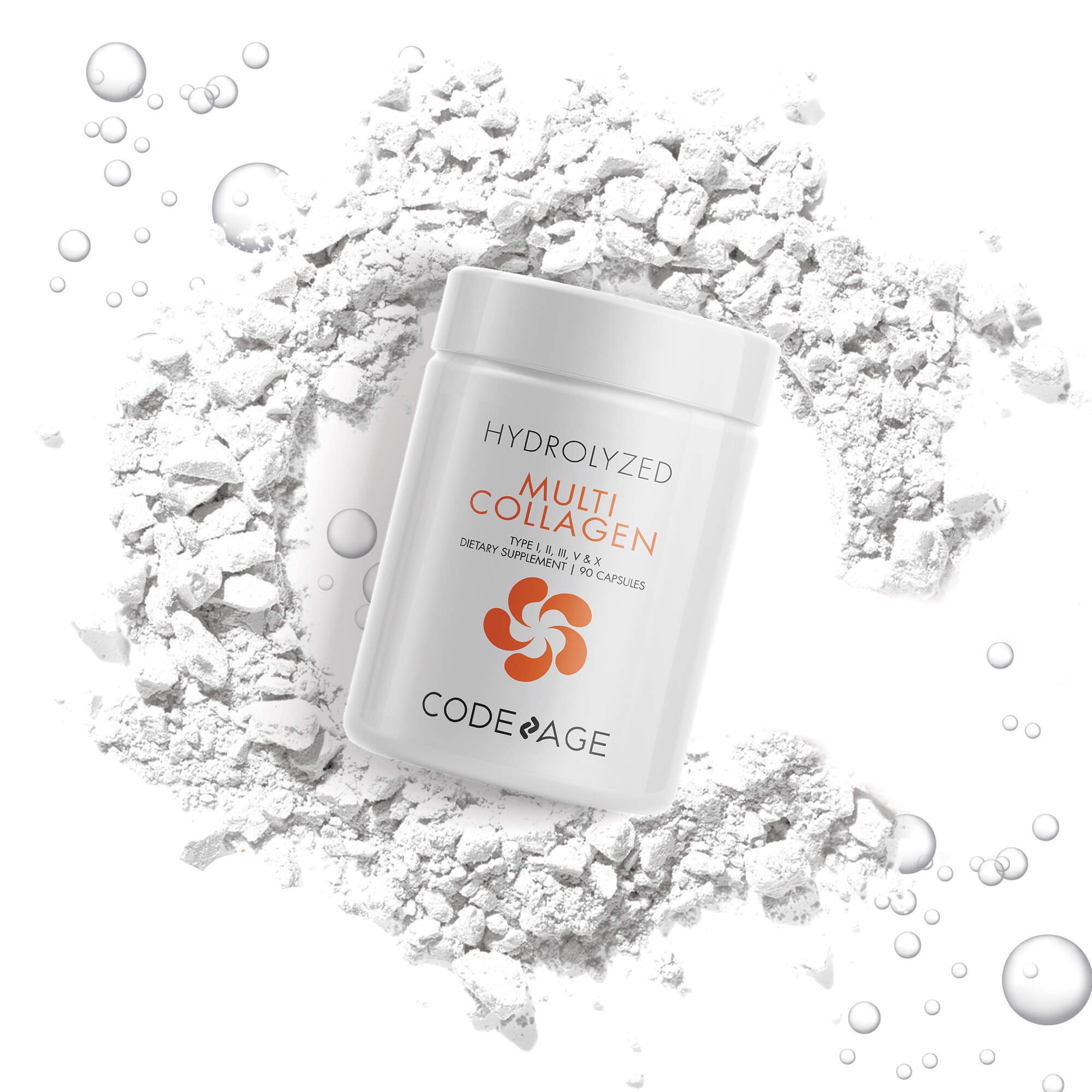 Codeage Multi Collagen Protein Capsules, Type I, II, III, V, X, Bone Broth, Ashwagandha & Amla Berry, 90 ct