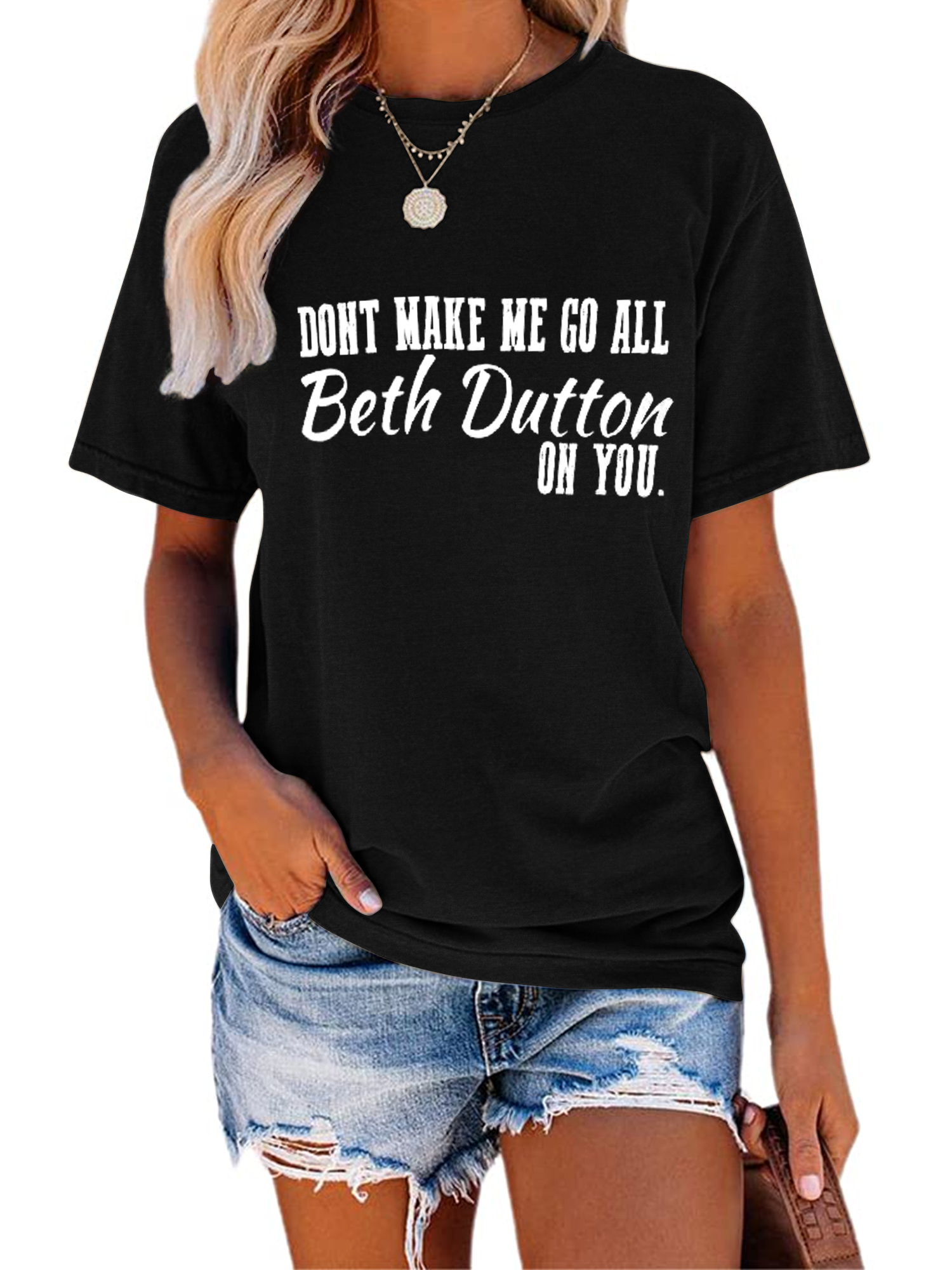 XCHQRTI Beth Dutton Shirts Yellowstone T Shirts Short Sleeve Women Graphic Tees Clothes Apparel