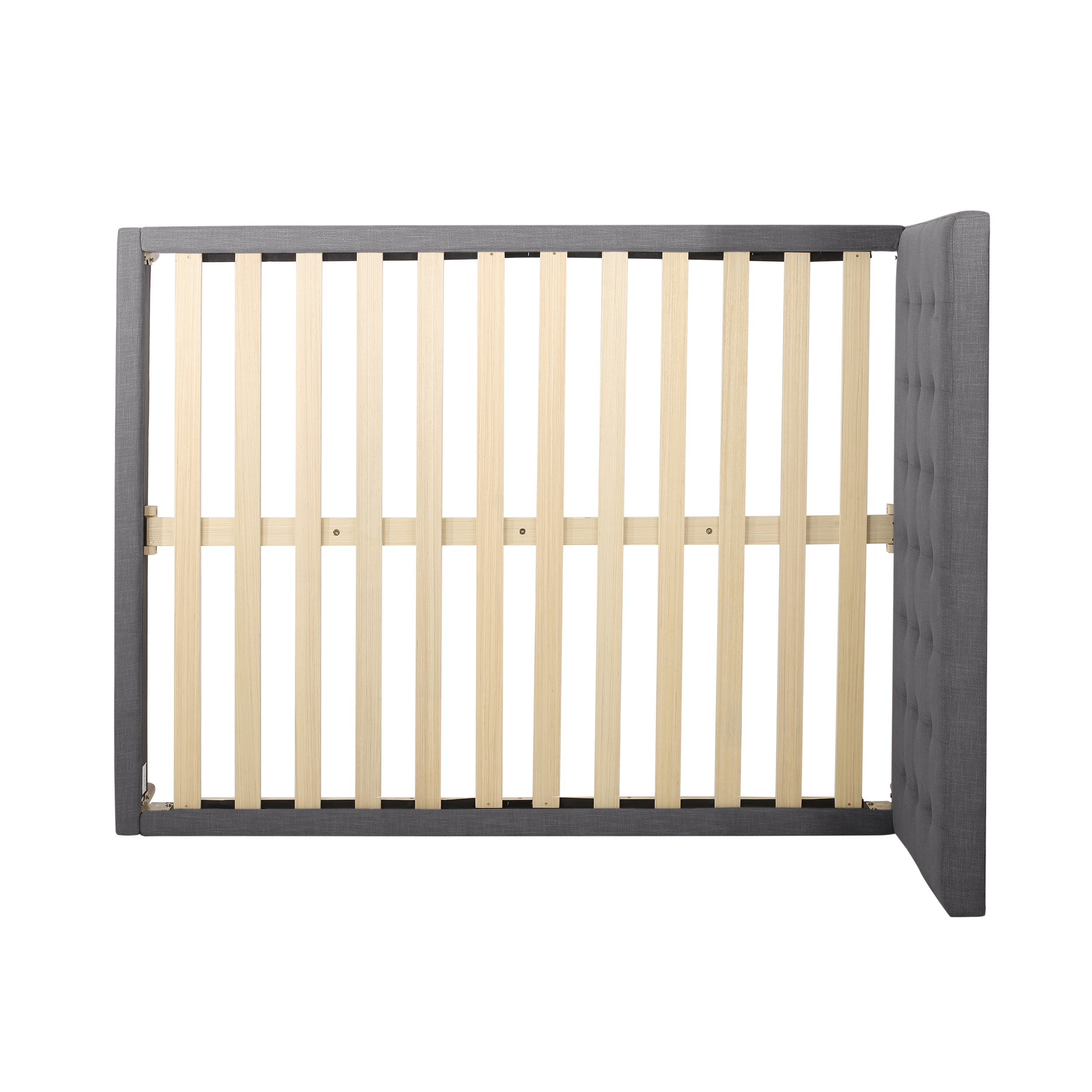 GDF Studio OkiOki Upholstered Bed, Queen Charcoal