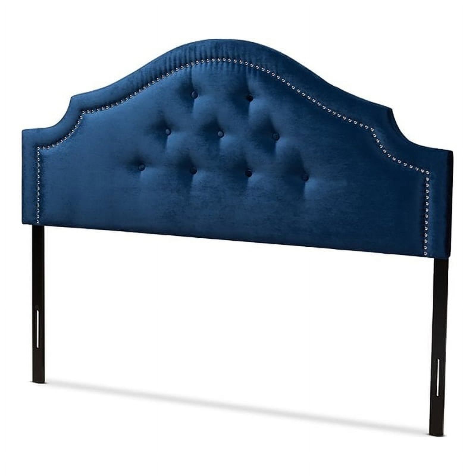 Bowery Hill Modern Velvet Tufted and King Headboard in Royal Blue