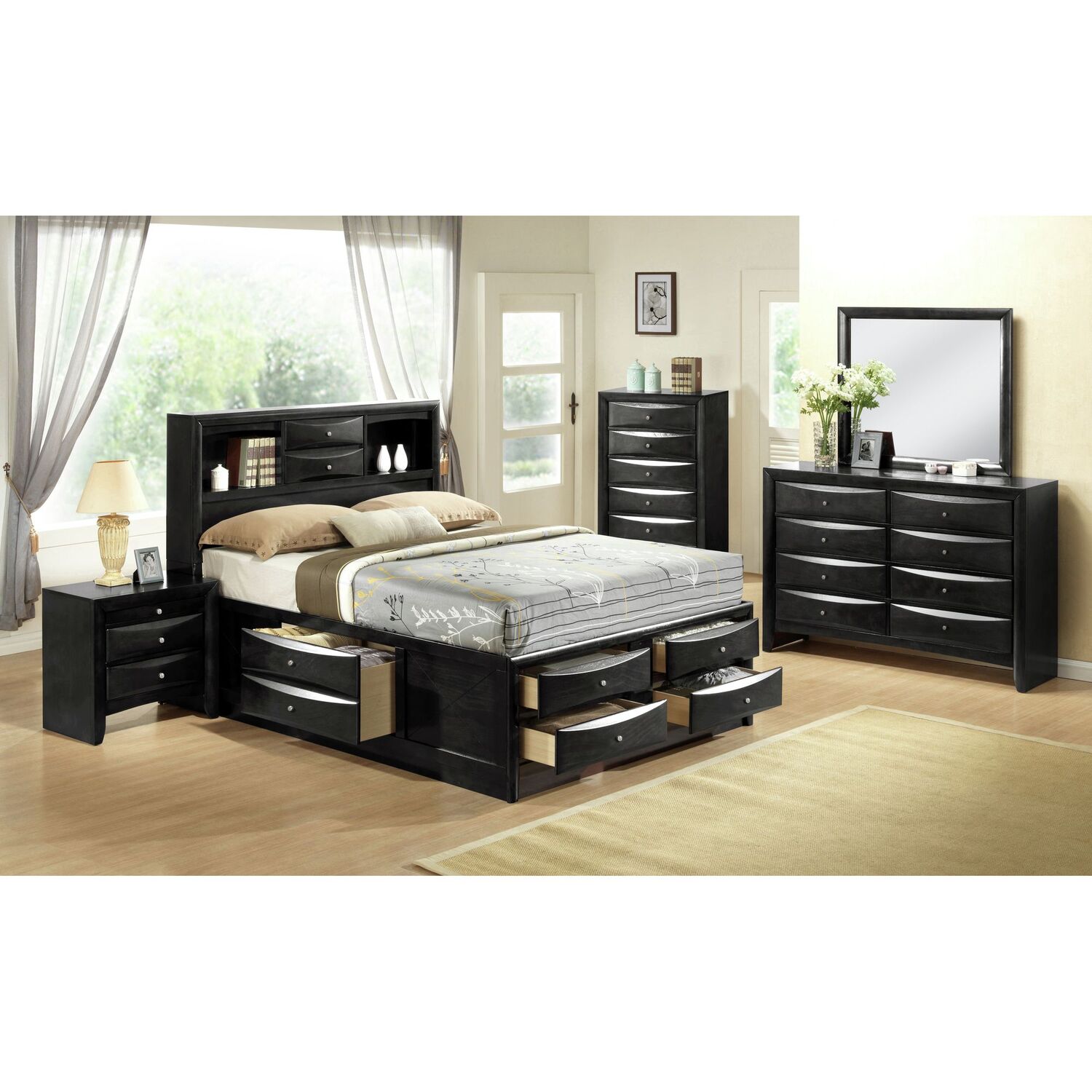 Picket House Furnishings Dana King Storage Bed in Black