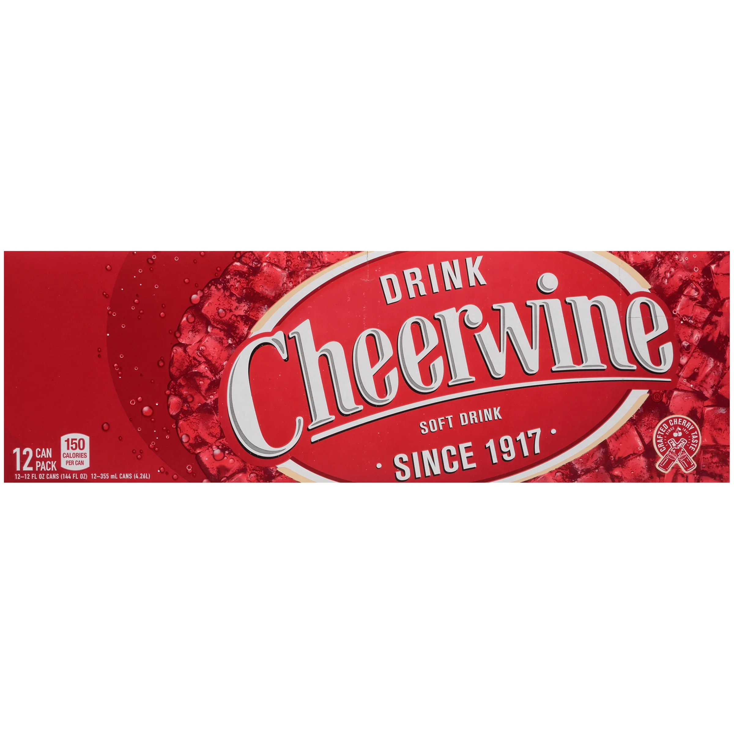 Cheerwine Uniquely Sparkling Cherry Soft Drink, 12 fl oz, 12-Pack
