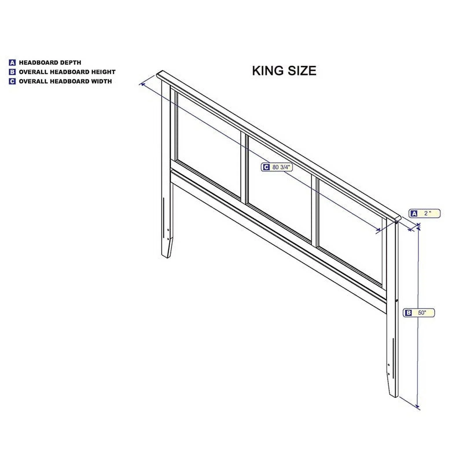 Pemberly Row King Panel Headboard in White